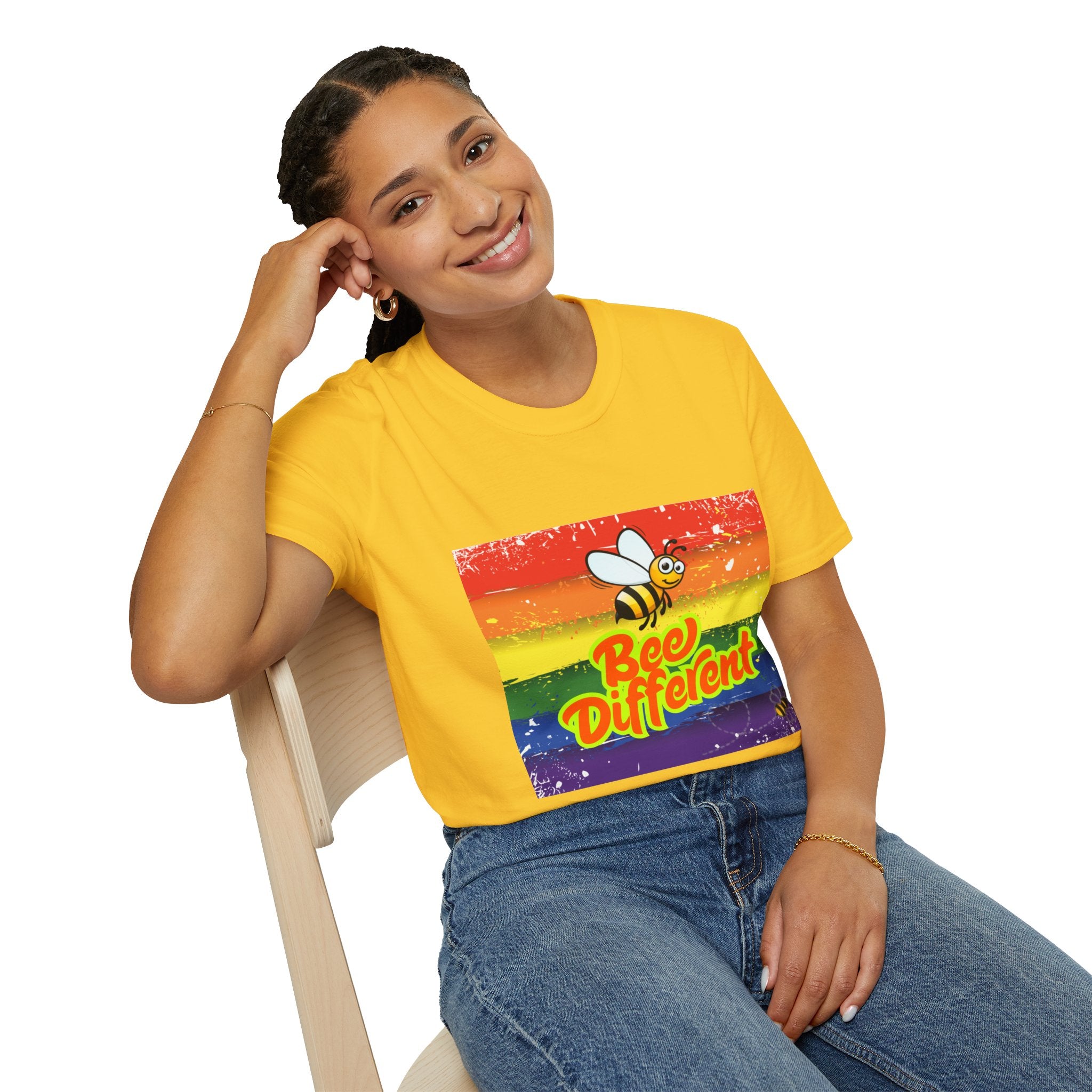 Bee Different Rainbow Unisex Softstyle T-Shirt
