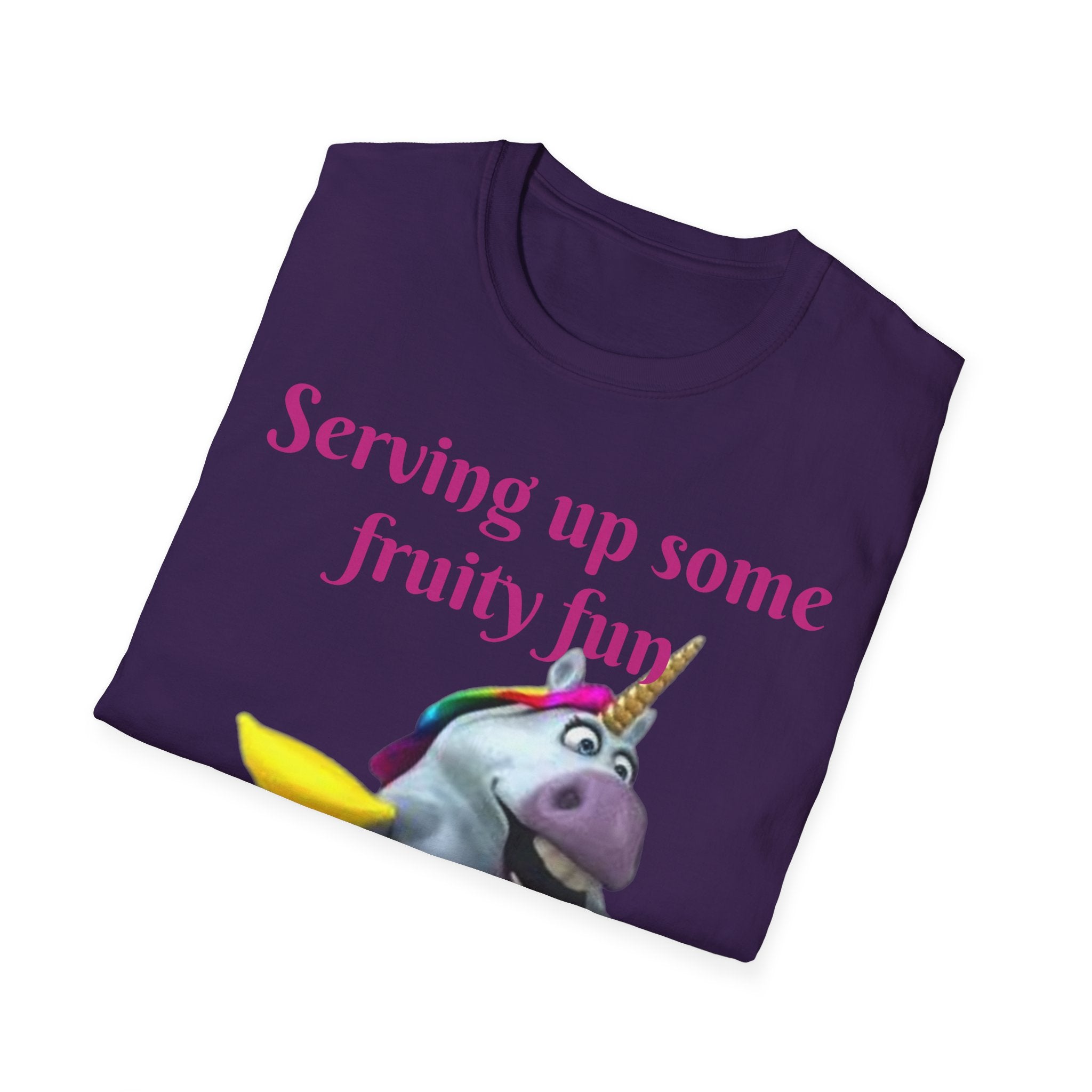 Serving Up Some Fruity Fun Let's Go Bananas Unicorn Unisex Softstyle T-Shirt