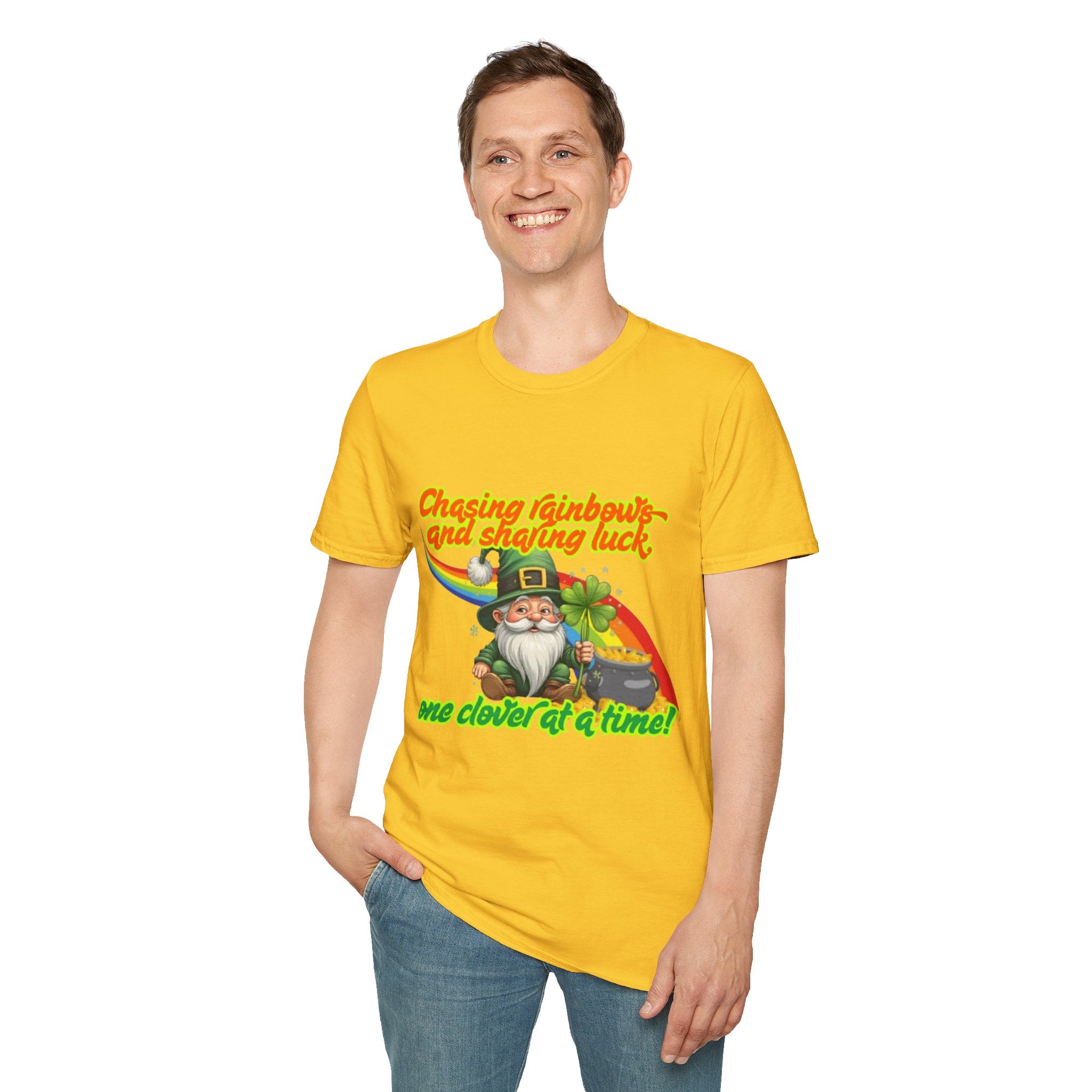 Chasing Rainbows And Sharing Luck, One Clover At A Time! Unisex Softstyle T-Shirt