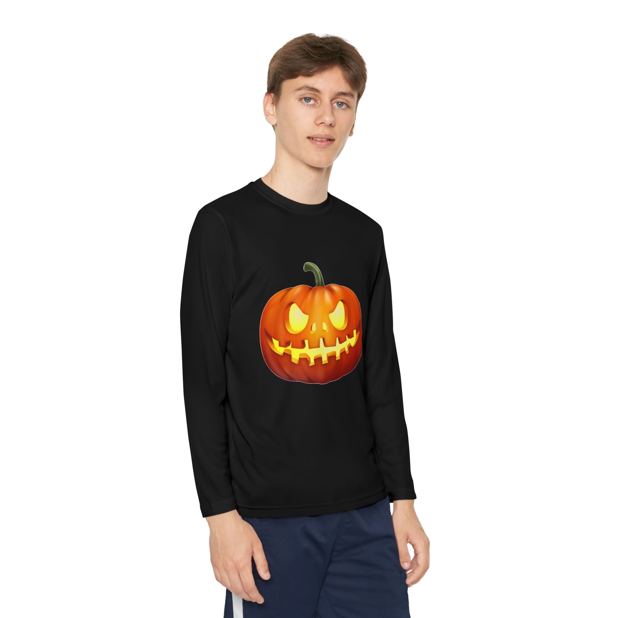 Halloween Pumpkin Youth Long Sleeve Competitor T-Shirt