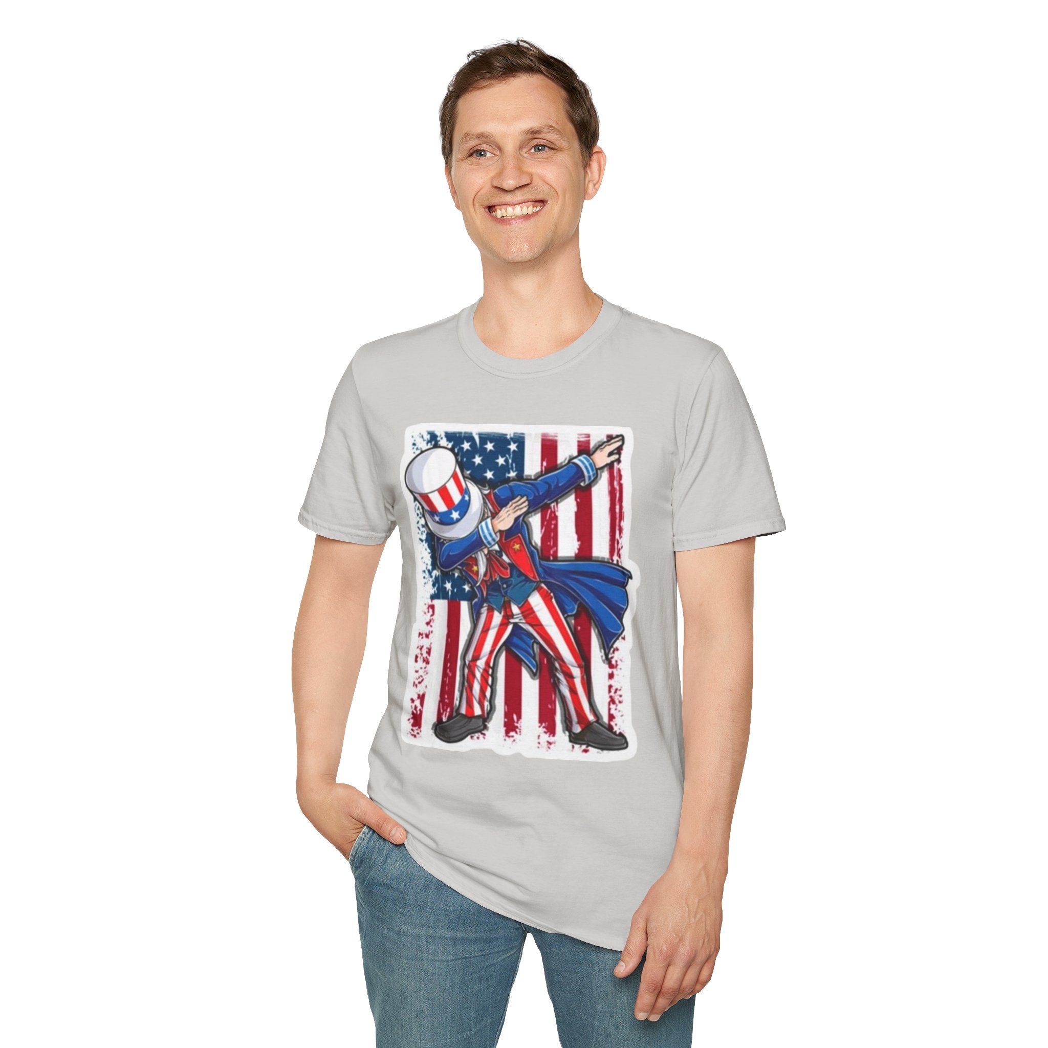 Patriotic Uncle Sam Dabbing Unisex Softstyle T-Shirt