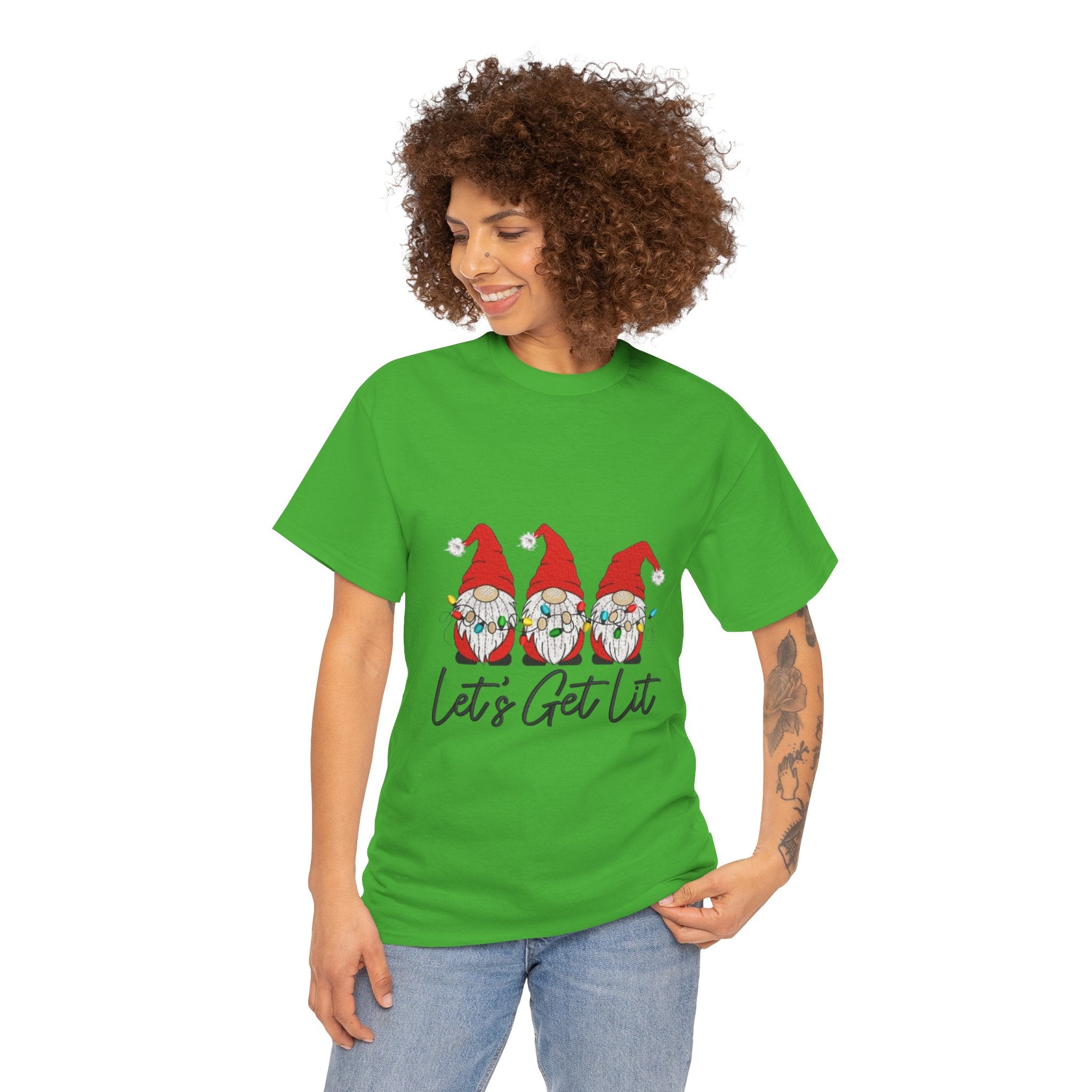 Let's Get Lit Gnome Unisex Heavy Cotton T-Shirt