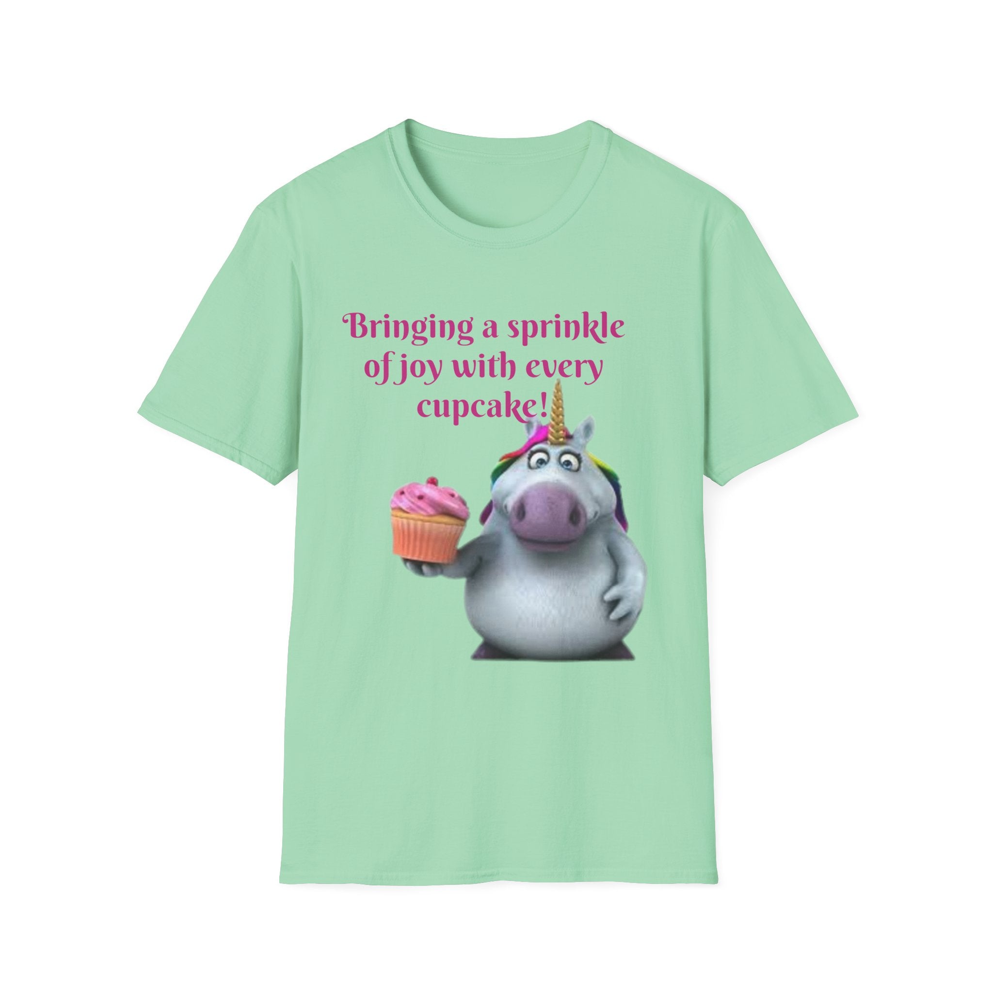 Bringing A Sprinkle Of Joy With Every Cupcake Unicorn Unisex Softstyle T-Shirt