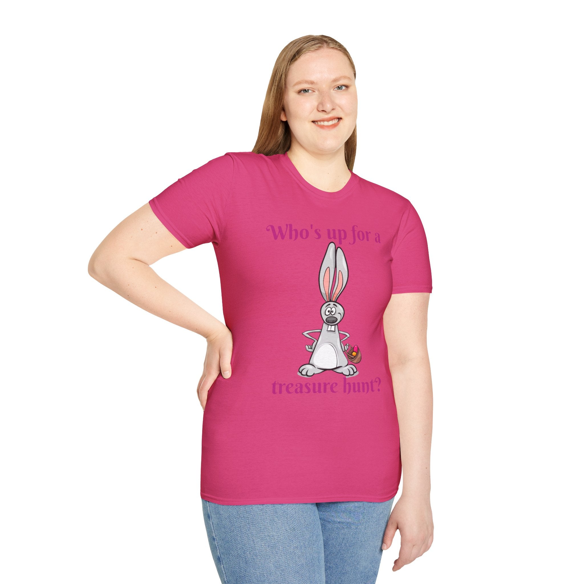 Who's Up For A Treasure Hunt Bunny Unisex Softstyle T-Shirt