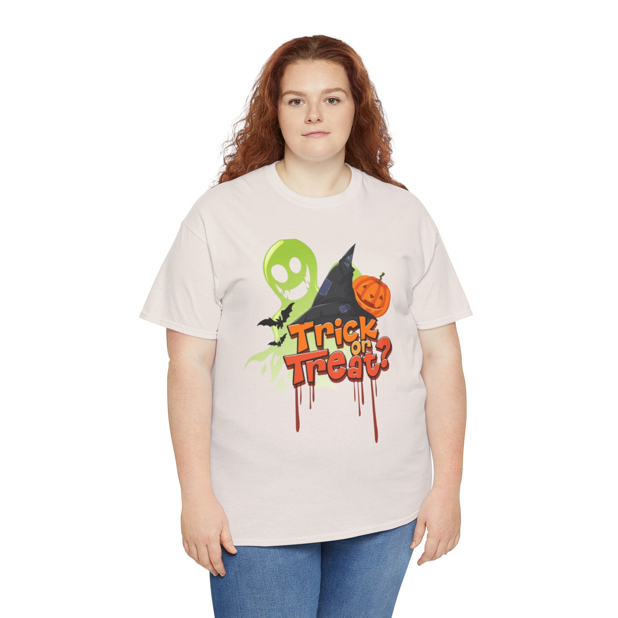 Halloween Trick or Treat Unisex Heavy Cotton Short Sleeve T-Shirt