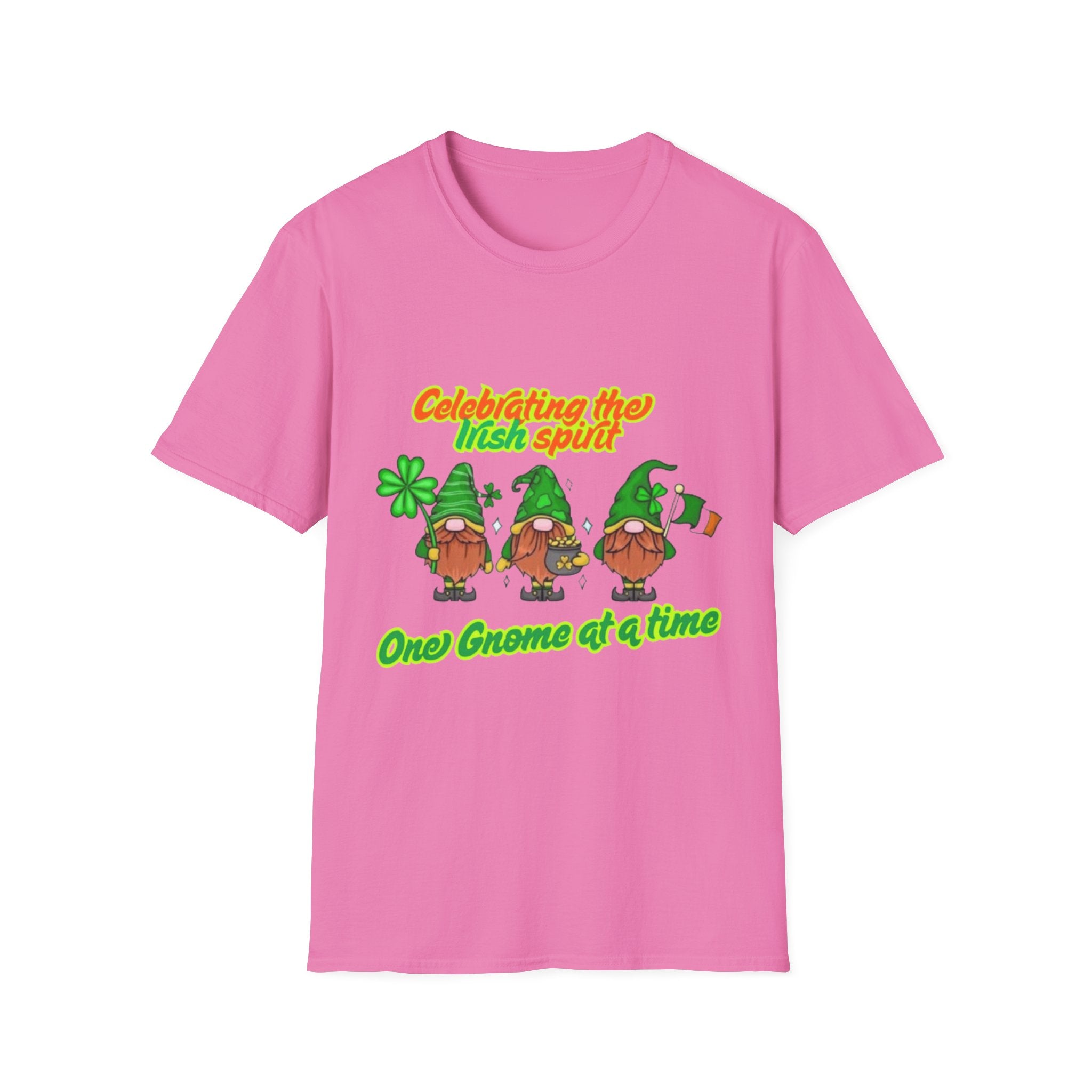 Celebrating the Irish Spirit One Gnome At A Time Unisex Softstyle T-Shirt