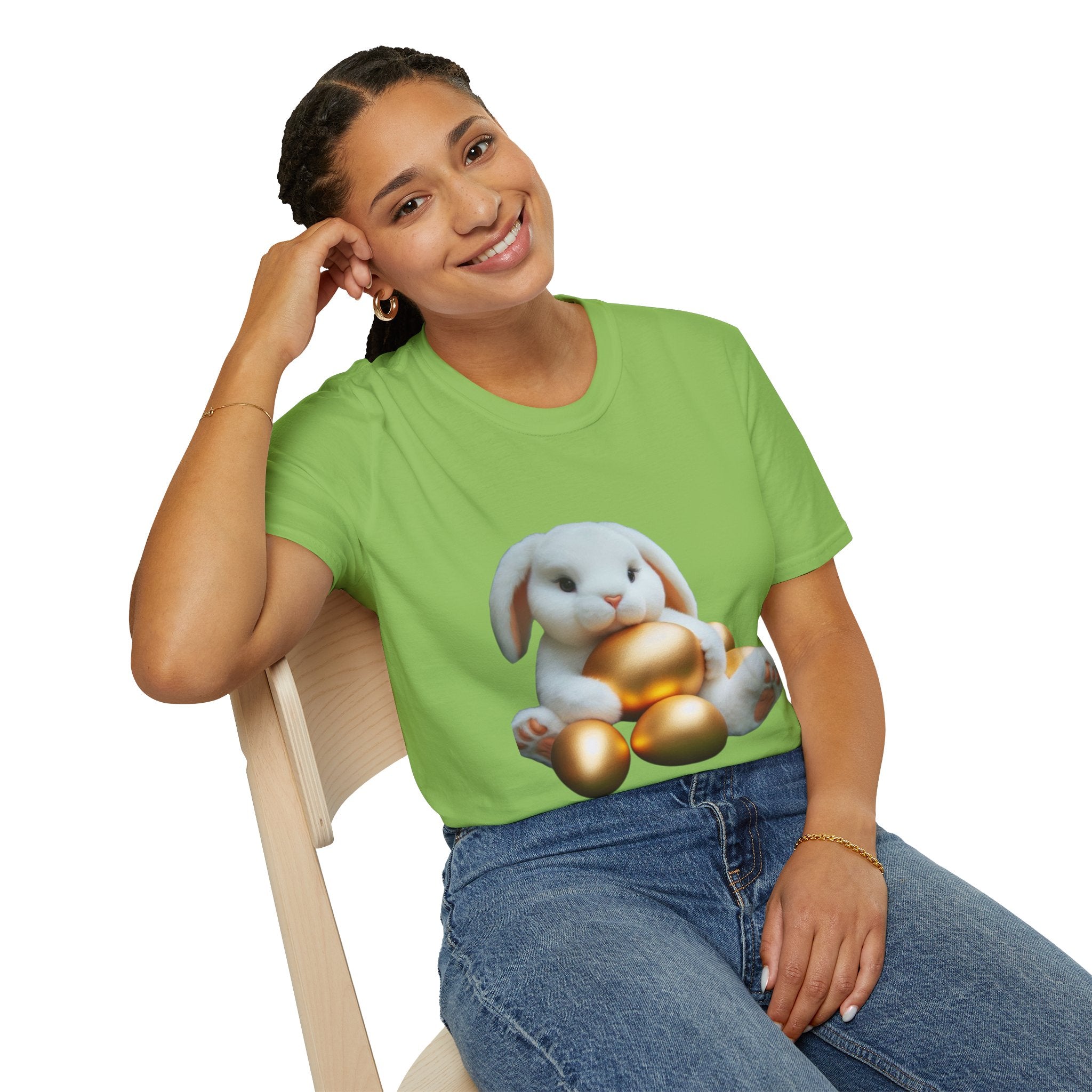 Easter Bunny And His Golden Eggs Unisex Softstyle T-Shirt
