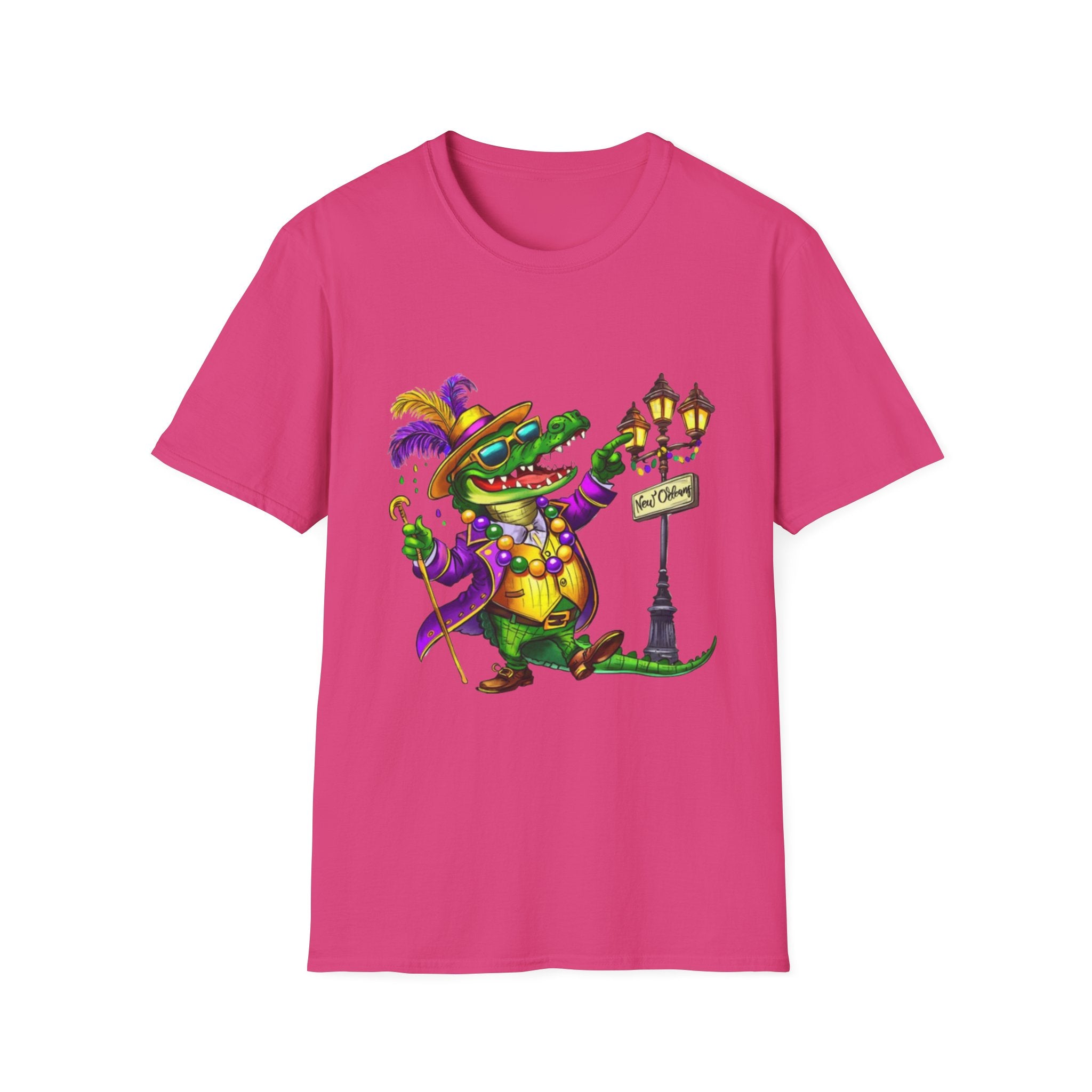 Mardi Gras Gator Unisex Softstyle T-Shirt