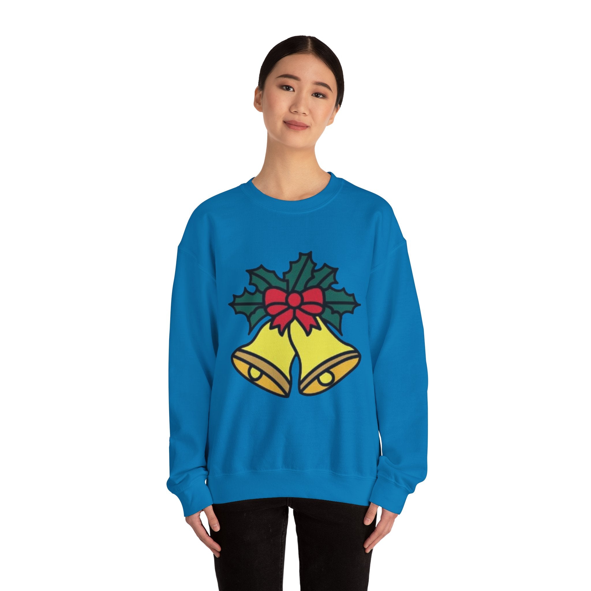 Festive Holiday Bells & Holly Unisex Heavy Blend™ Crewneck Sweatshirt