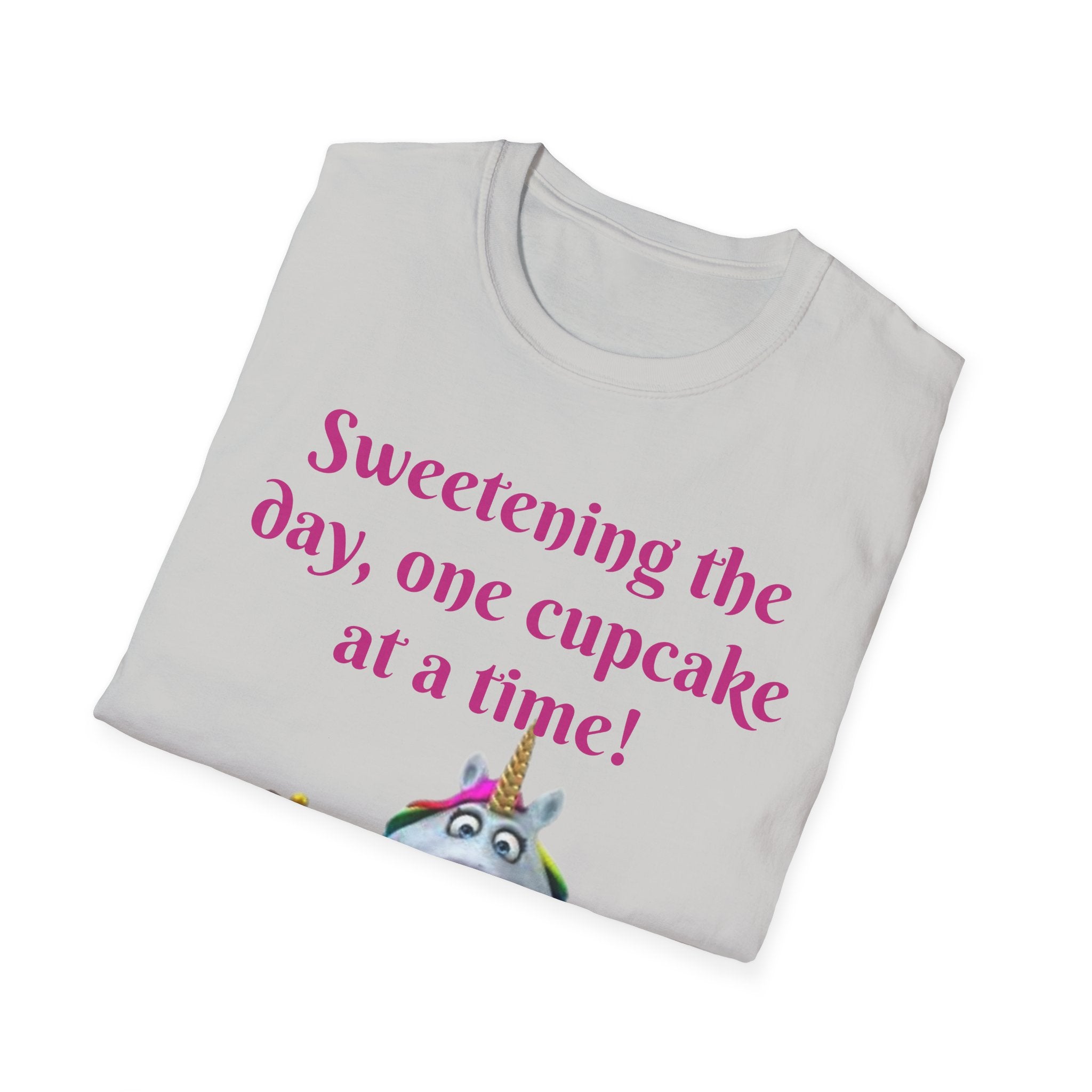 Sweetening The Day, One Cupcake At A Time! Unicorn Unisex Softstyle T-Shirt