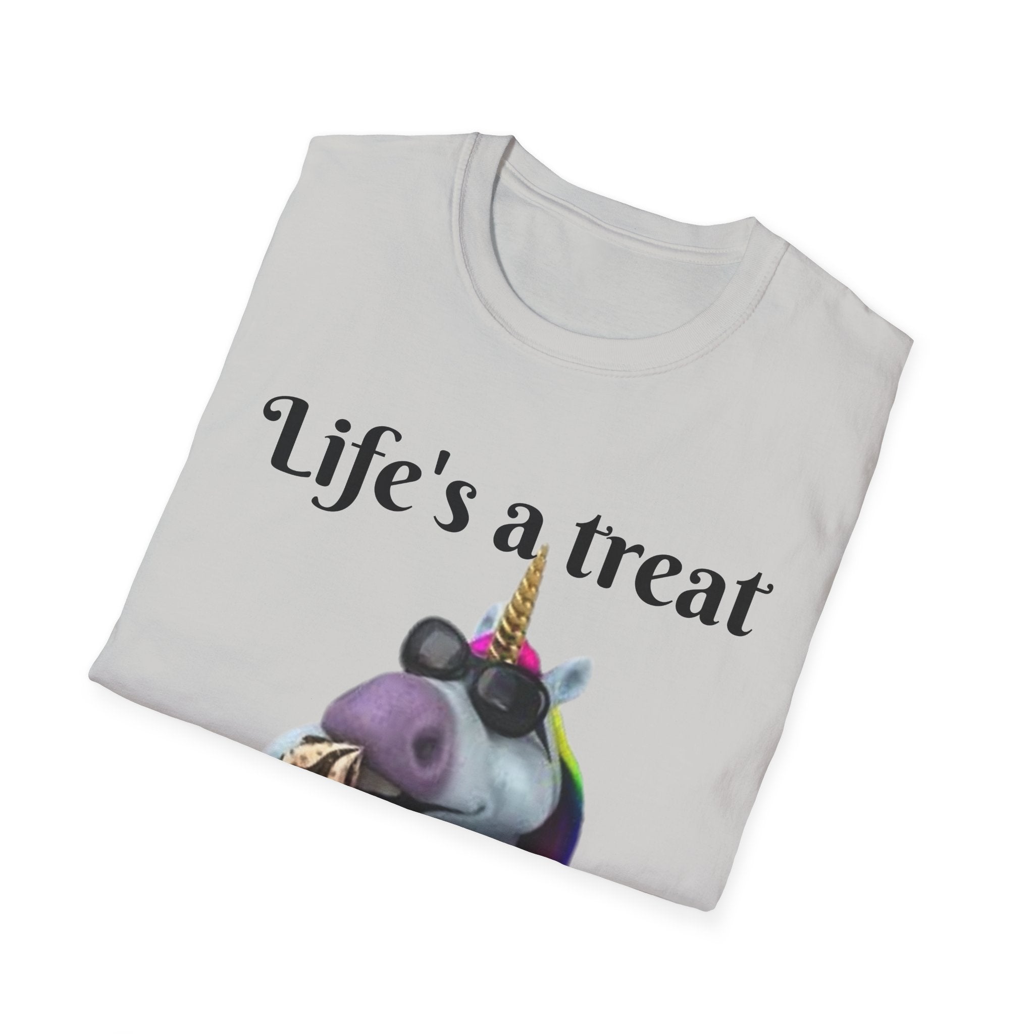 Life's A Treat Unicorn Unisex Softstyle T-Shirt