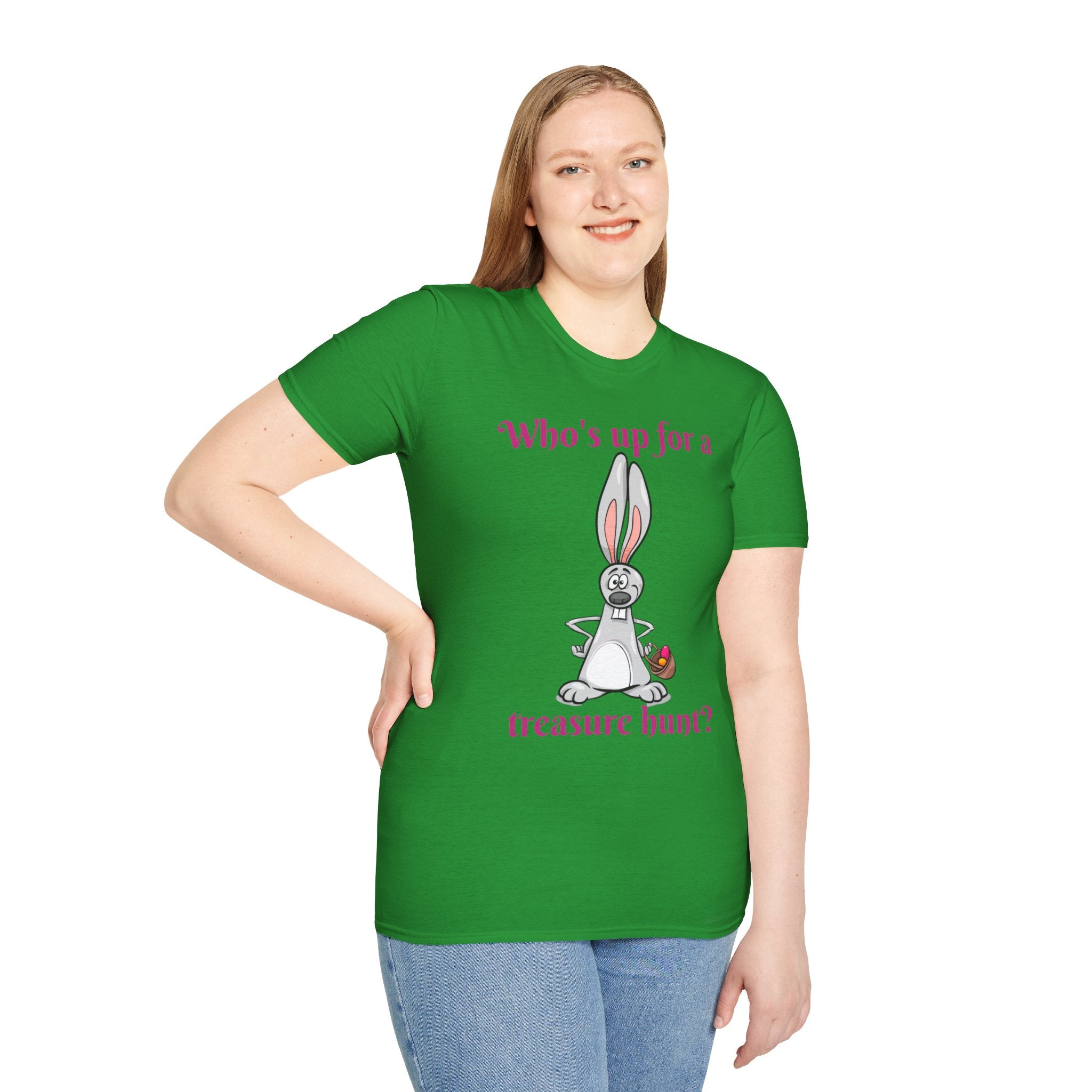 Who's Up For A Treasure Hunt Bunny Unisex Softstyle T-Shirt