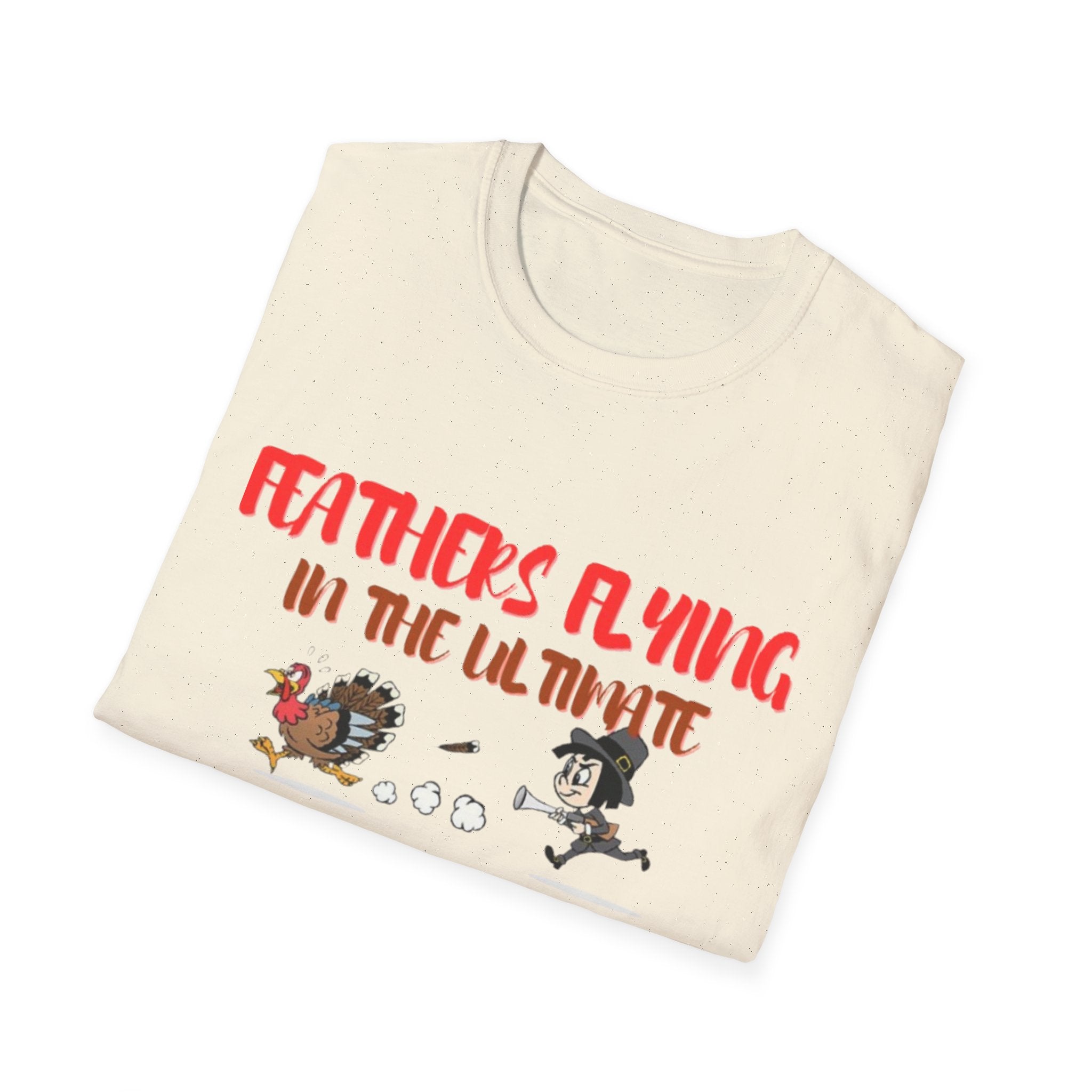 Feathers Flying In The Ultimate Thanksgiving Showdown Unisex Softstyle T-Shirt