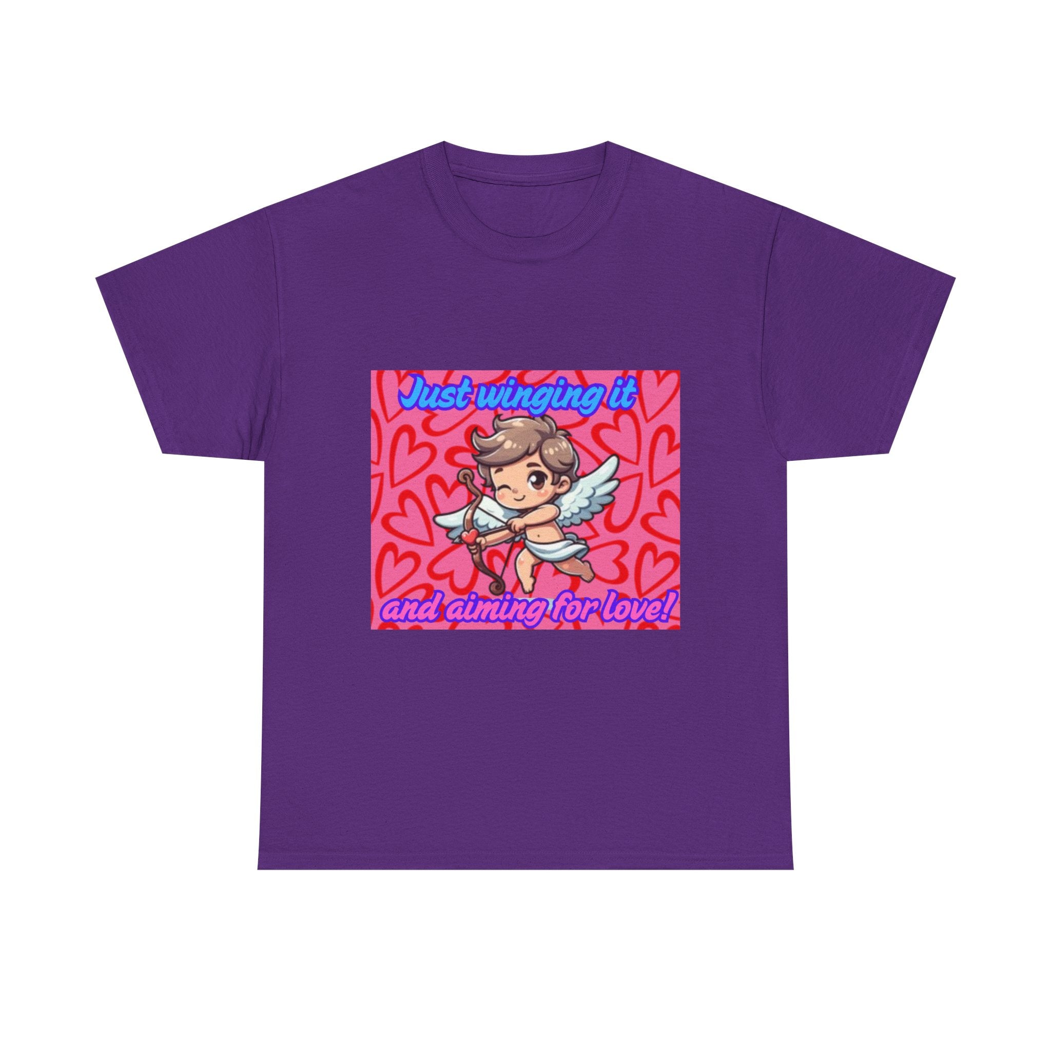 Just Winging It And Aiming For Love Unisex Heavy Cotton T-Shirt
