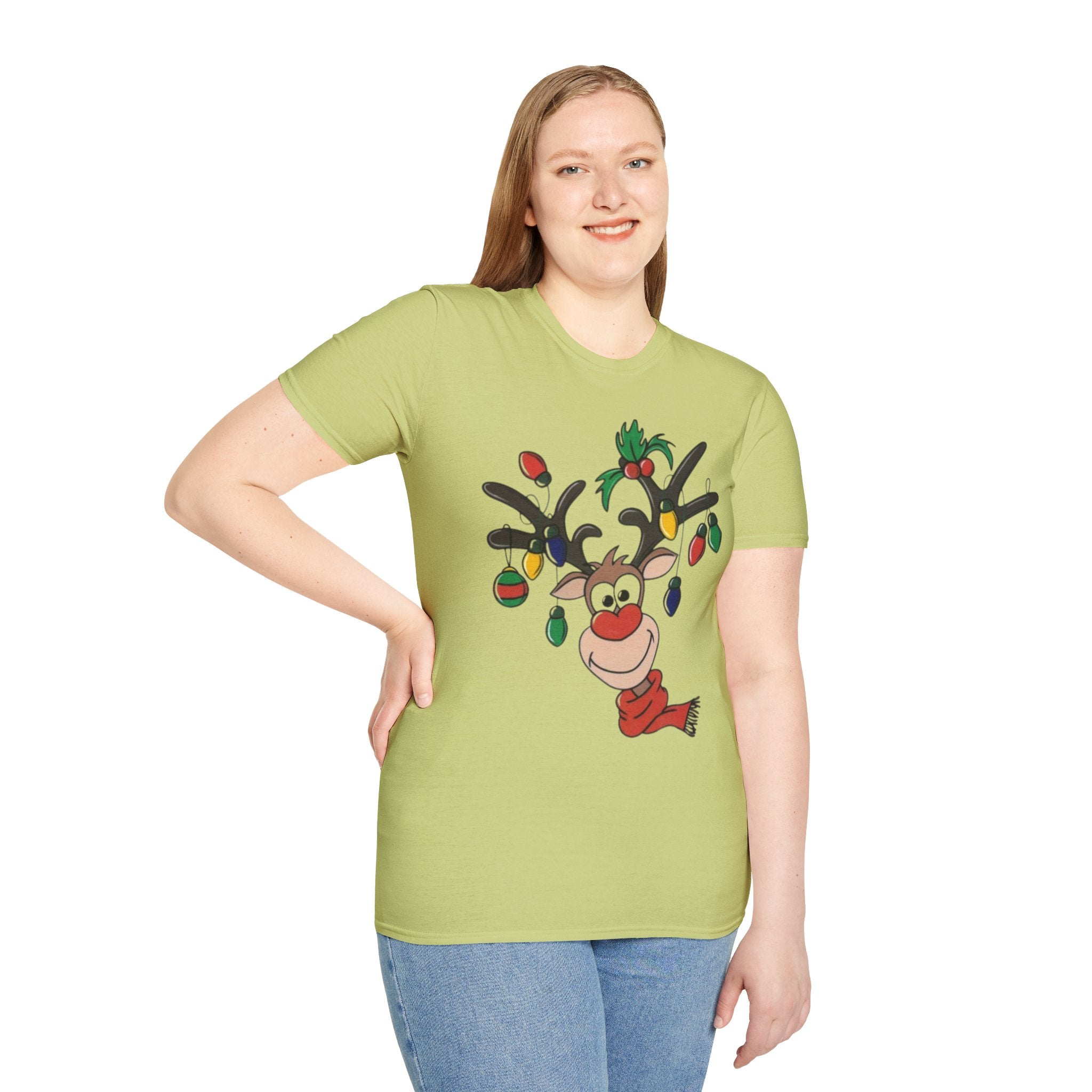 Festive Reindeer Unisex Softstyle T-Shirt