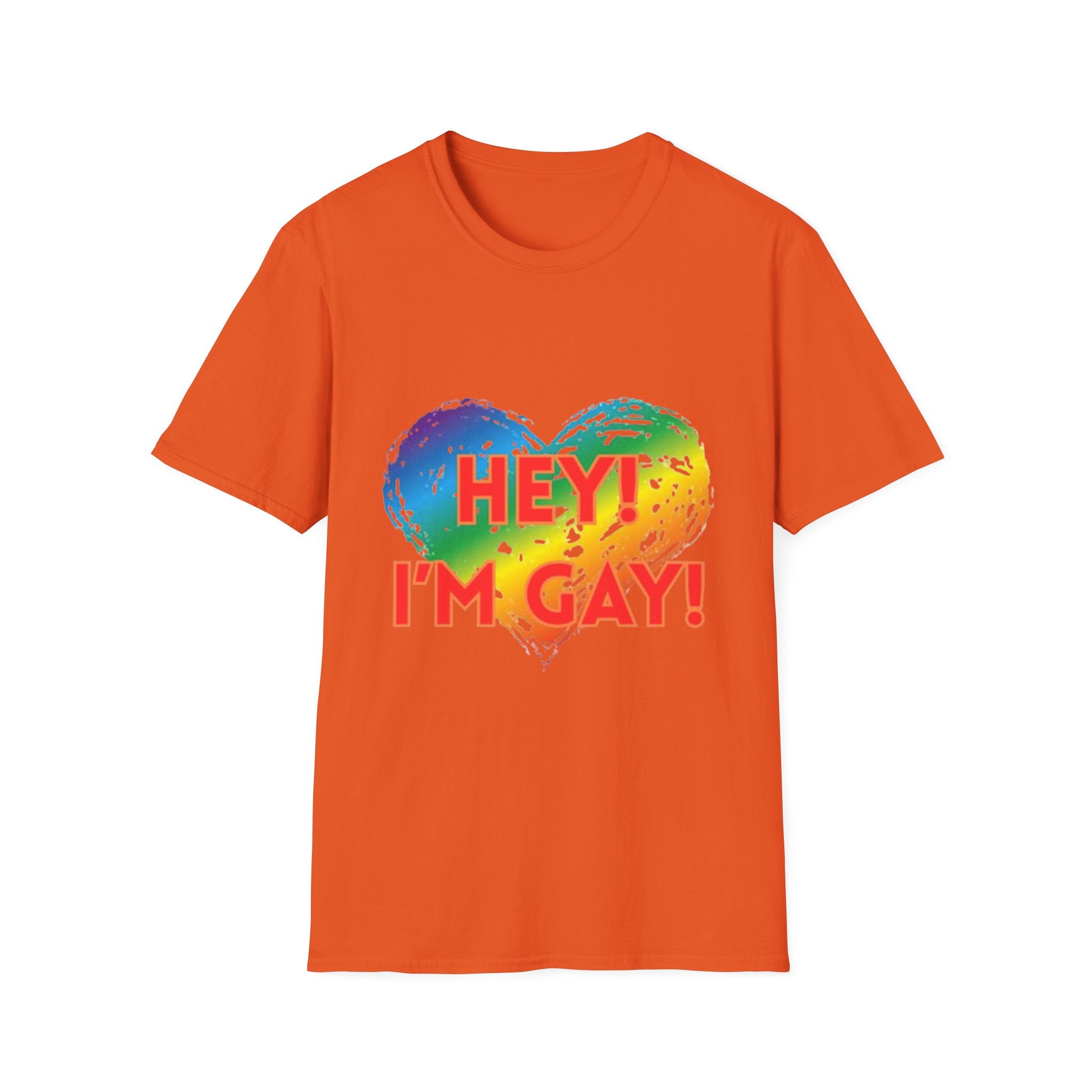 Hey I'm Gay! Unisex Softstyle T-Shirt