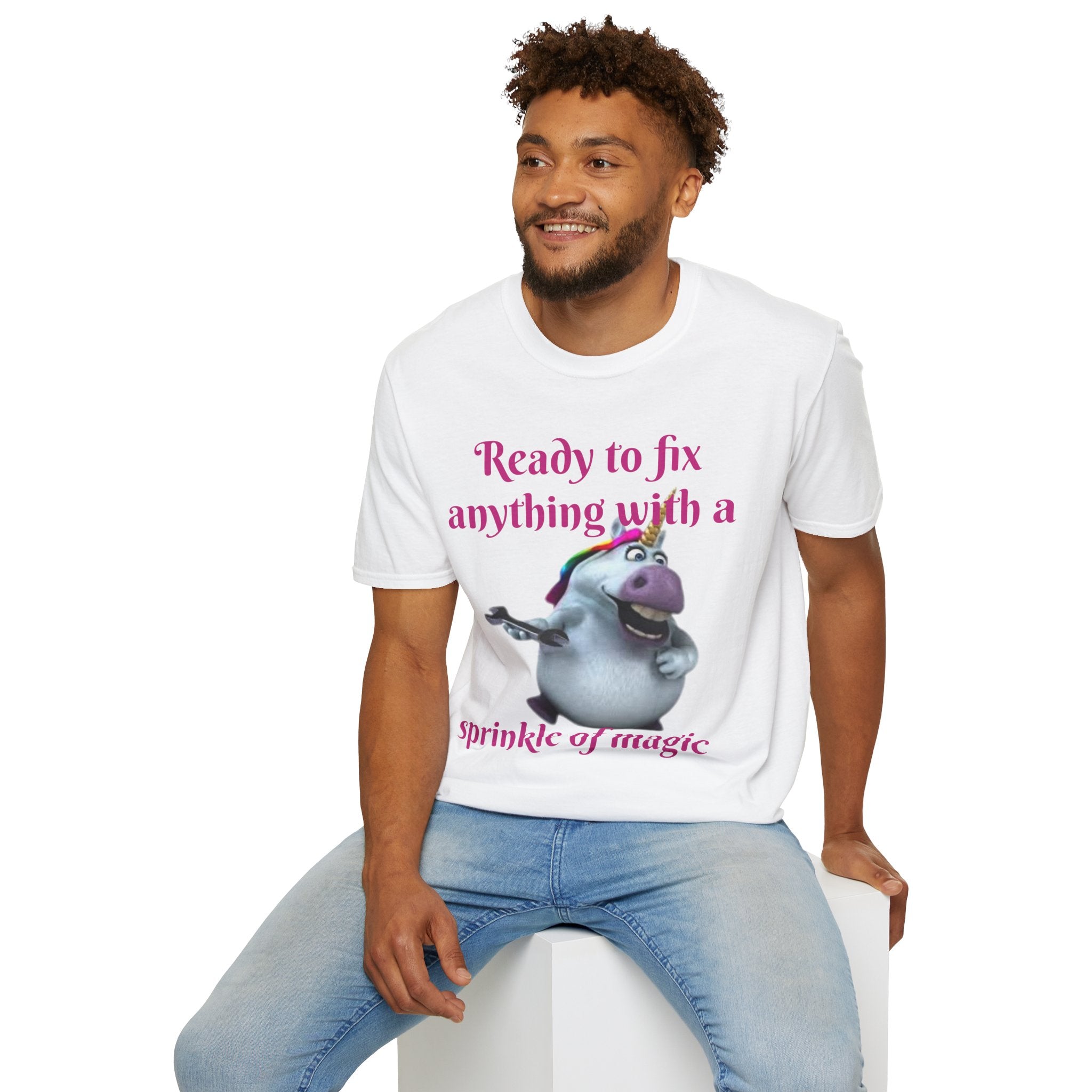 Ready To Fix Anything With A Sprinkle Of Magic Unicorn Unisex Softstyle T-Shirt