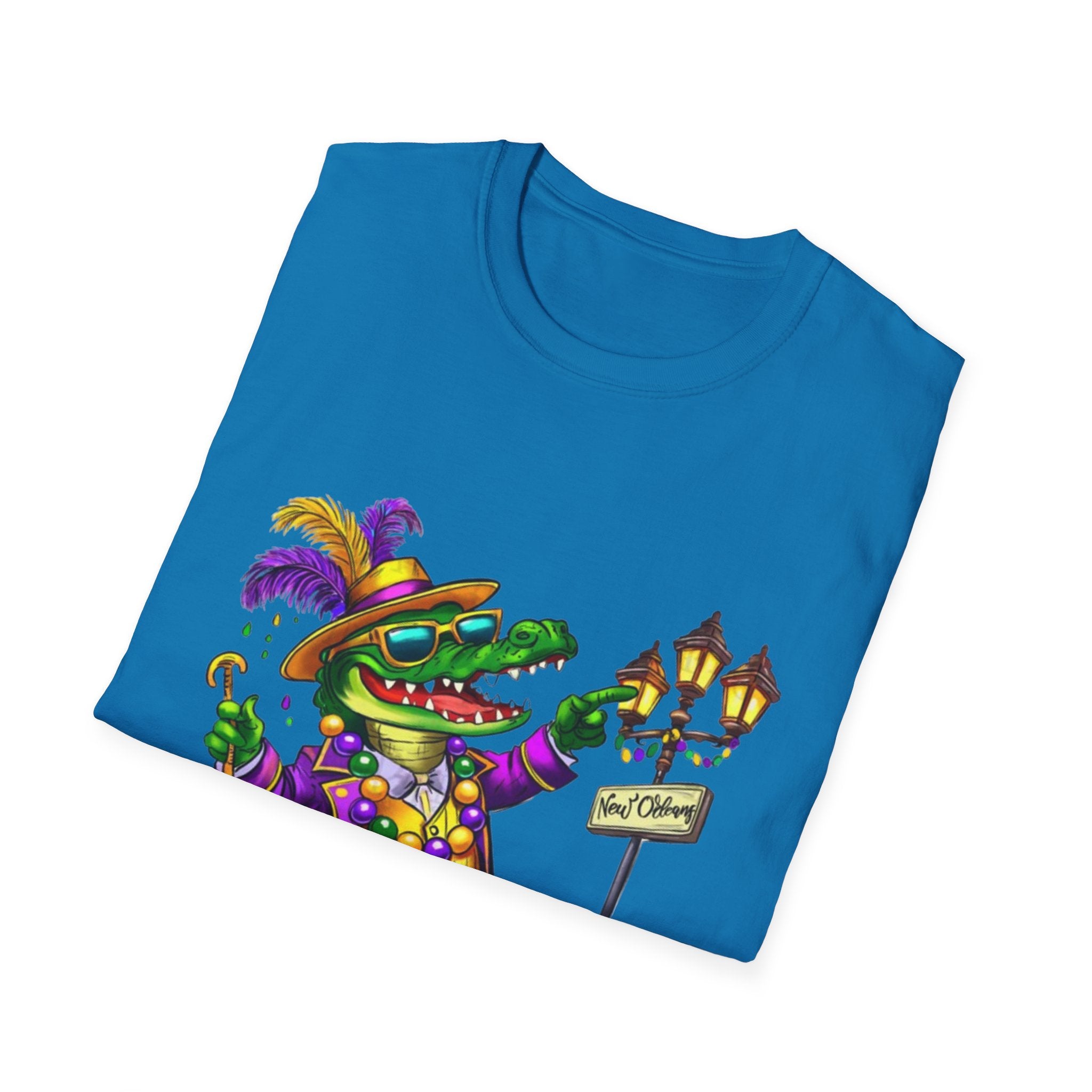 Mardi Gras Gator Unisex Softstyle T-Shirt