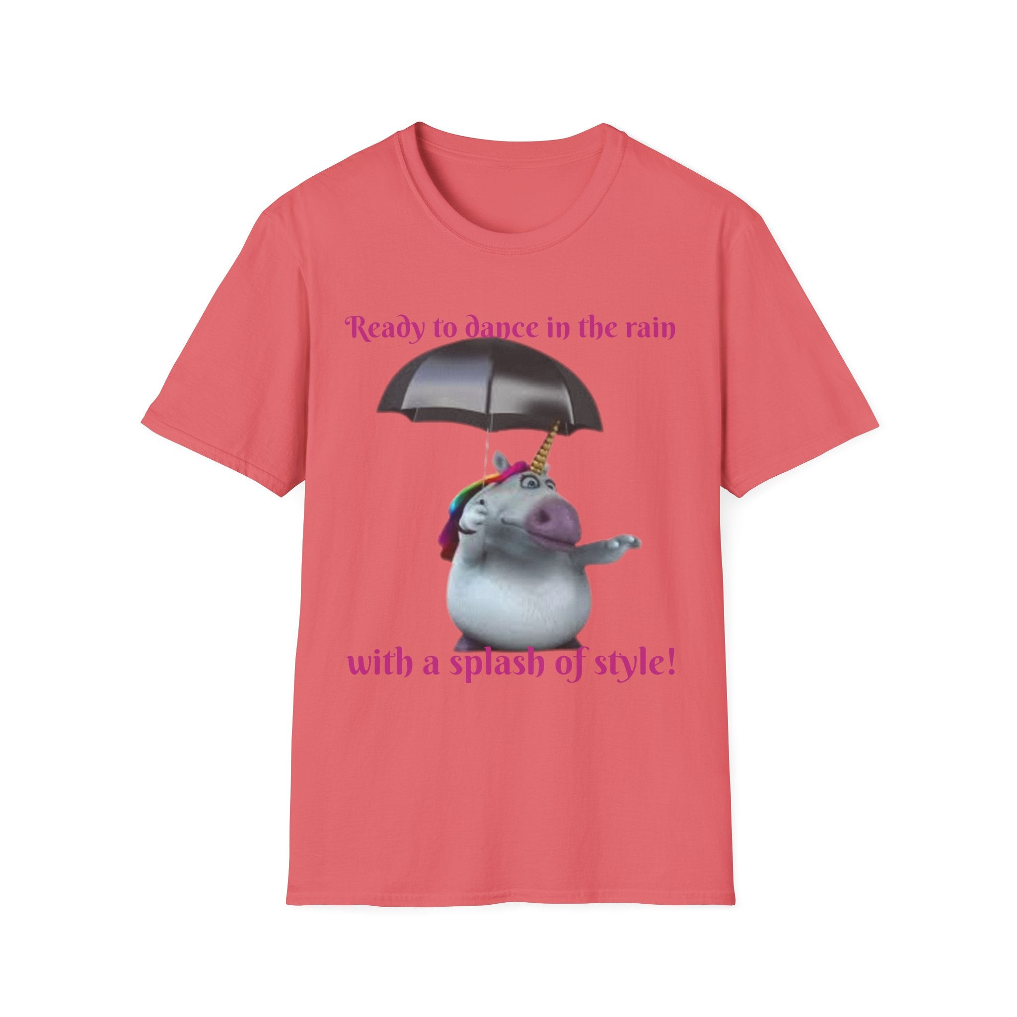 Ready to Dance In The Rain With A Splash Of Style Unicorn Unisex Softstyle T-Shirt