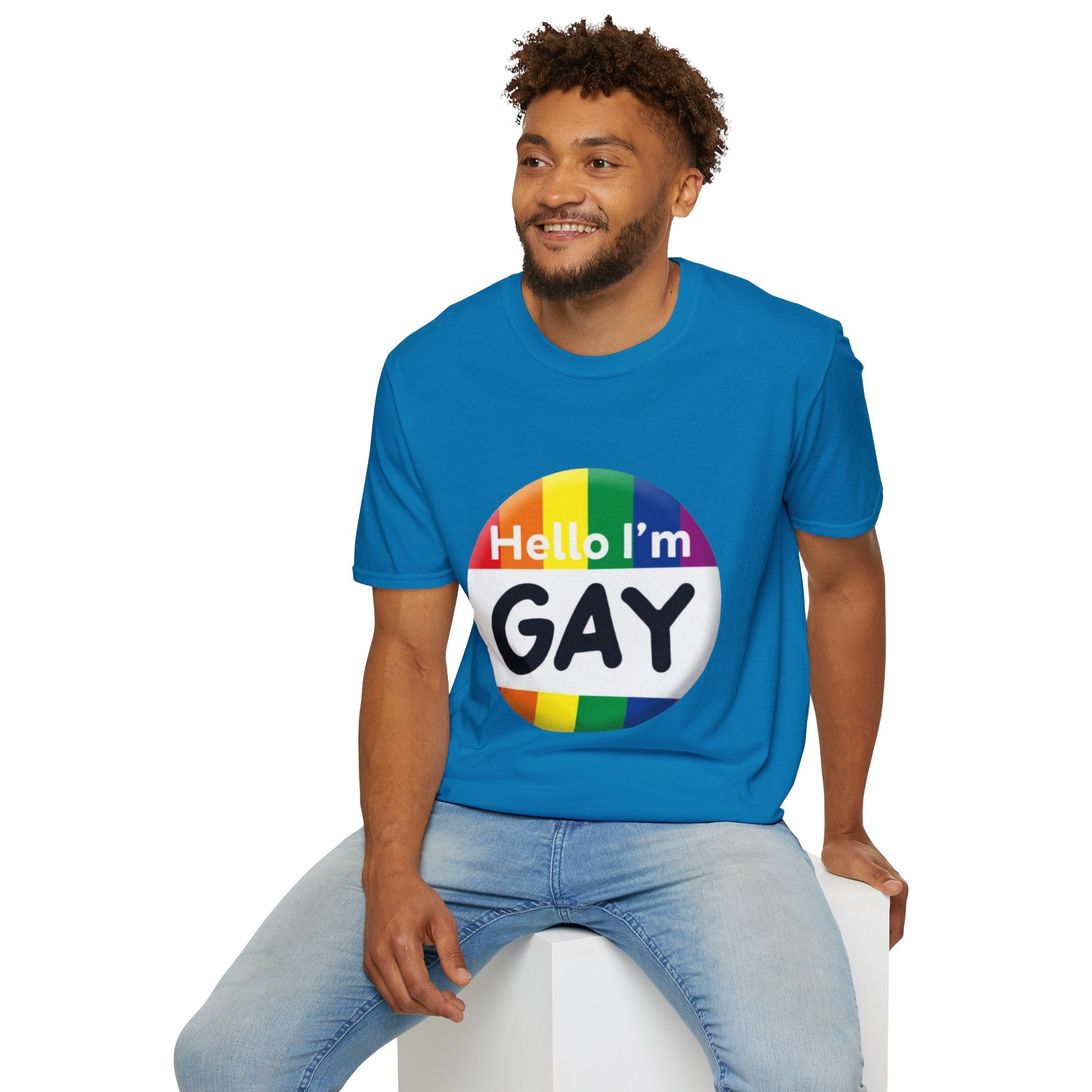 Hello I'm Gay Unisex Softstyle T-Shirt