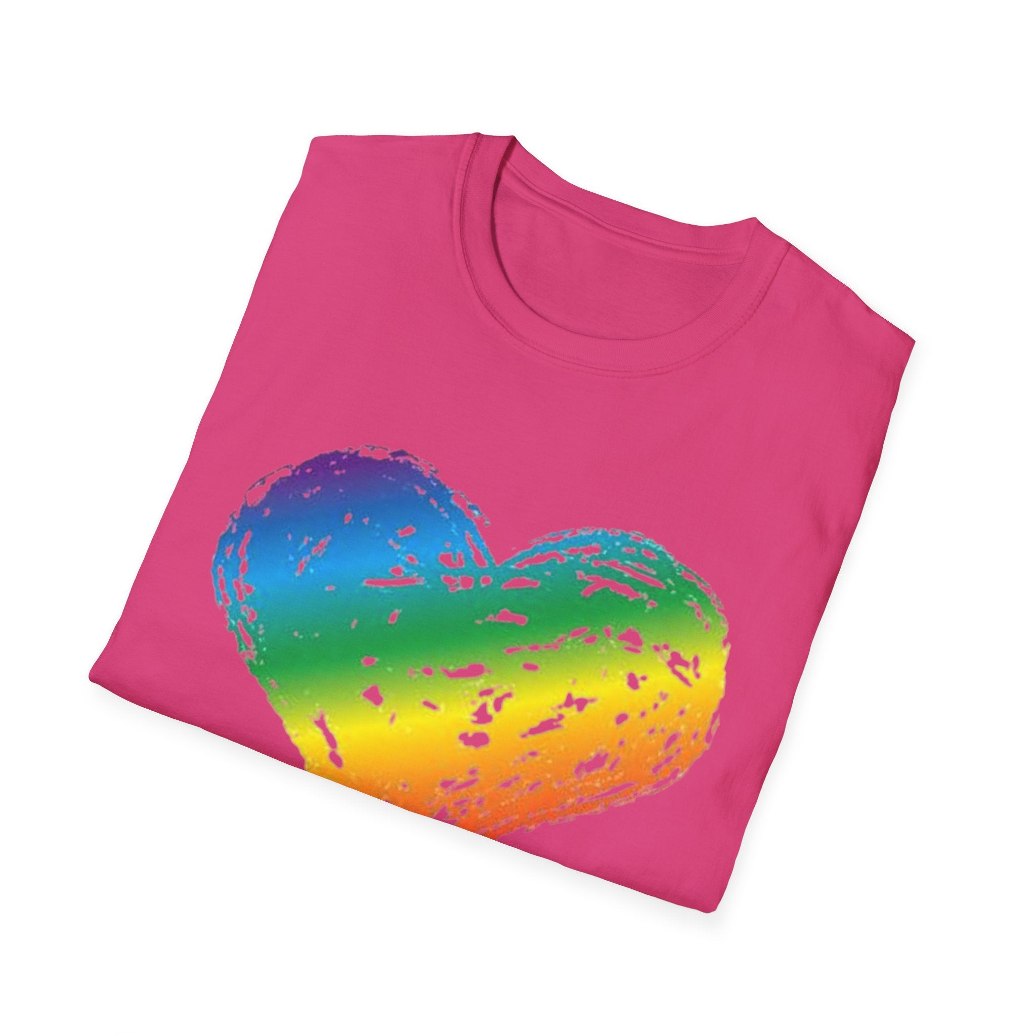 Pride Rainbow Heart Unisex Softstyle T-Shirt