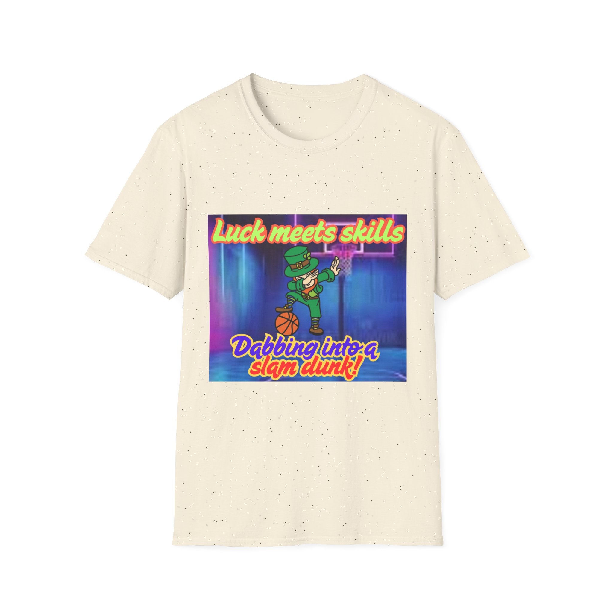 Luck Meets Skills Dabbing Into A Slam Dunk! Unisex Softstyle T-Shirt