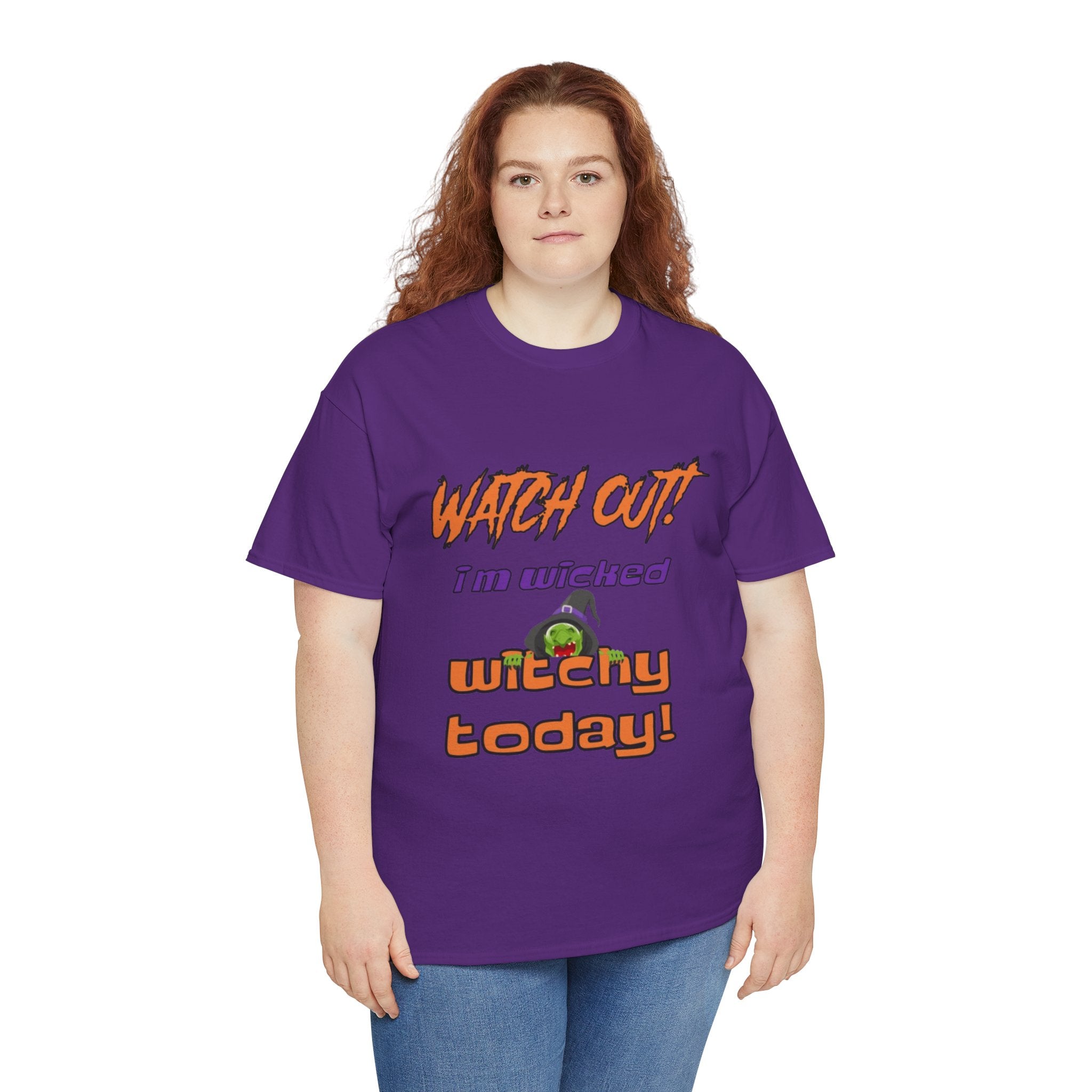 Watch Out I'm Wicked Witchy Today Halloween Unisex Heavy Cotton T-Shirt