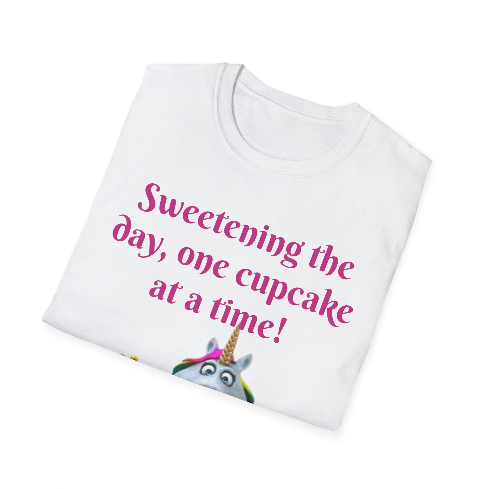 Sweetening The Day, One Cupcake At A Time! Unicorn Unisex Softstyle T-Shirt