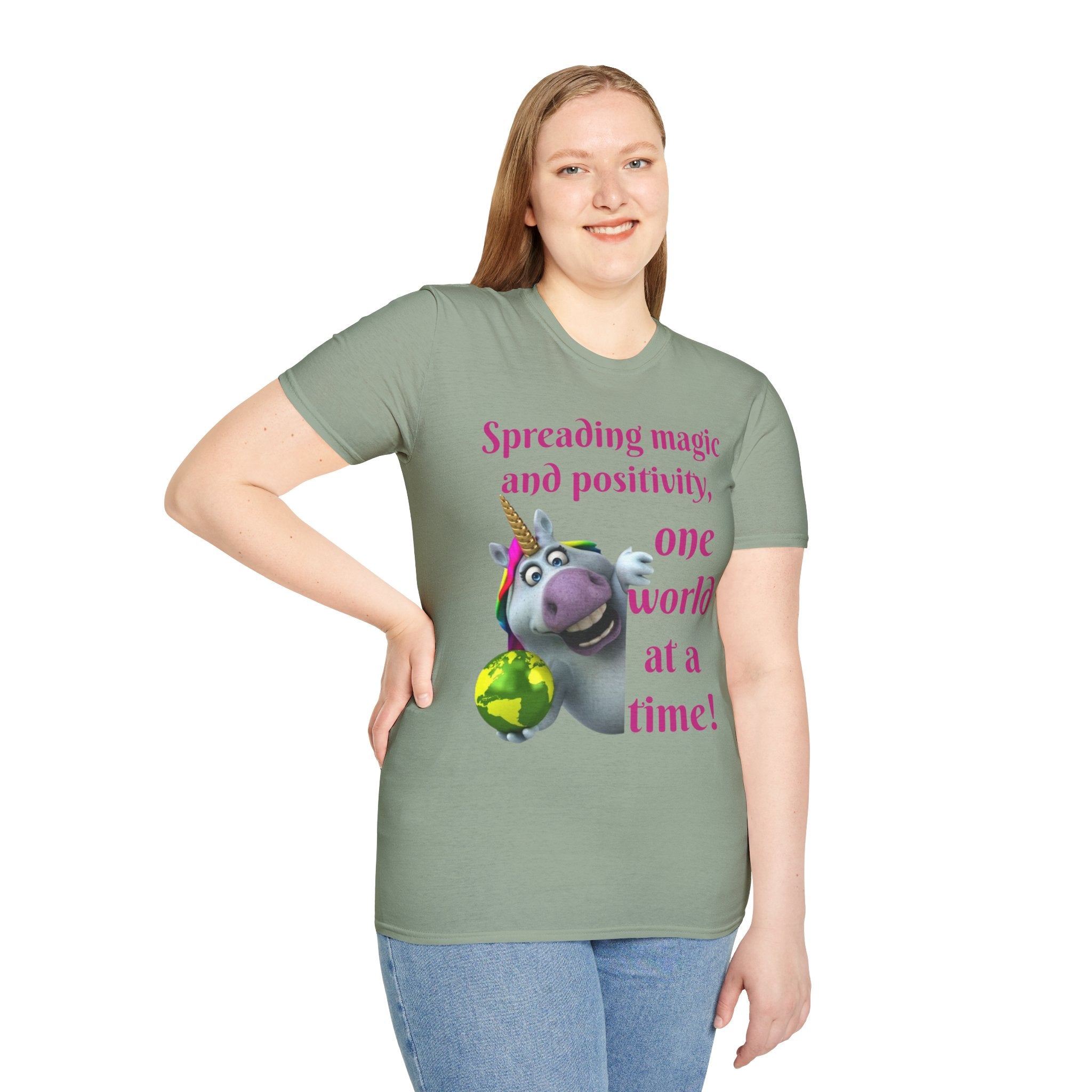 Spreading Magic And Positivity, One World At A Time! Unisex Softstyle T-Shirt