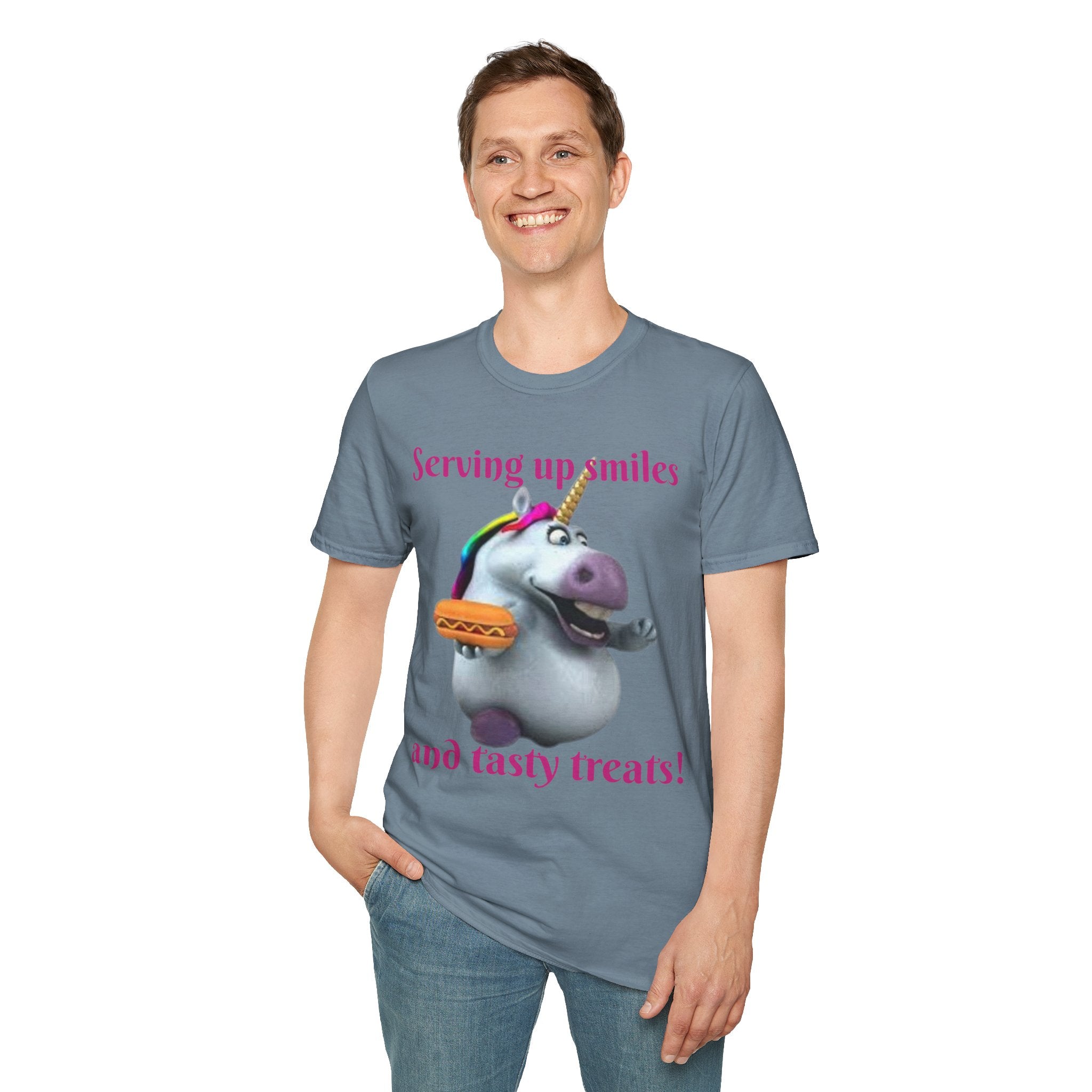 Serving Up Smiles And Tasty Treats Unicorn Unisex Softstyle T-Shirt