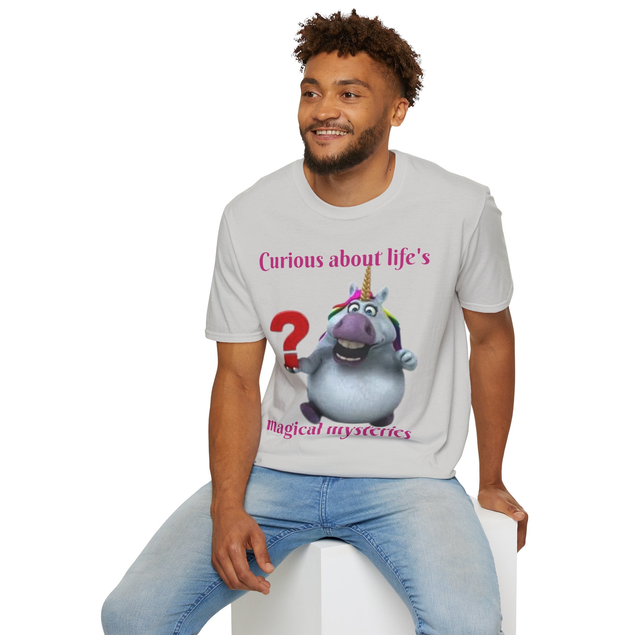 Curious About Life's Magical Mysteries Unicorn Unisex Softstyle T-Shirt