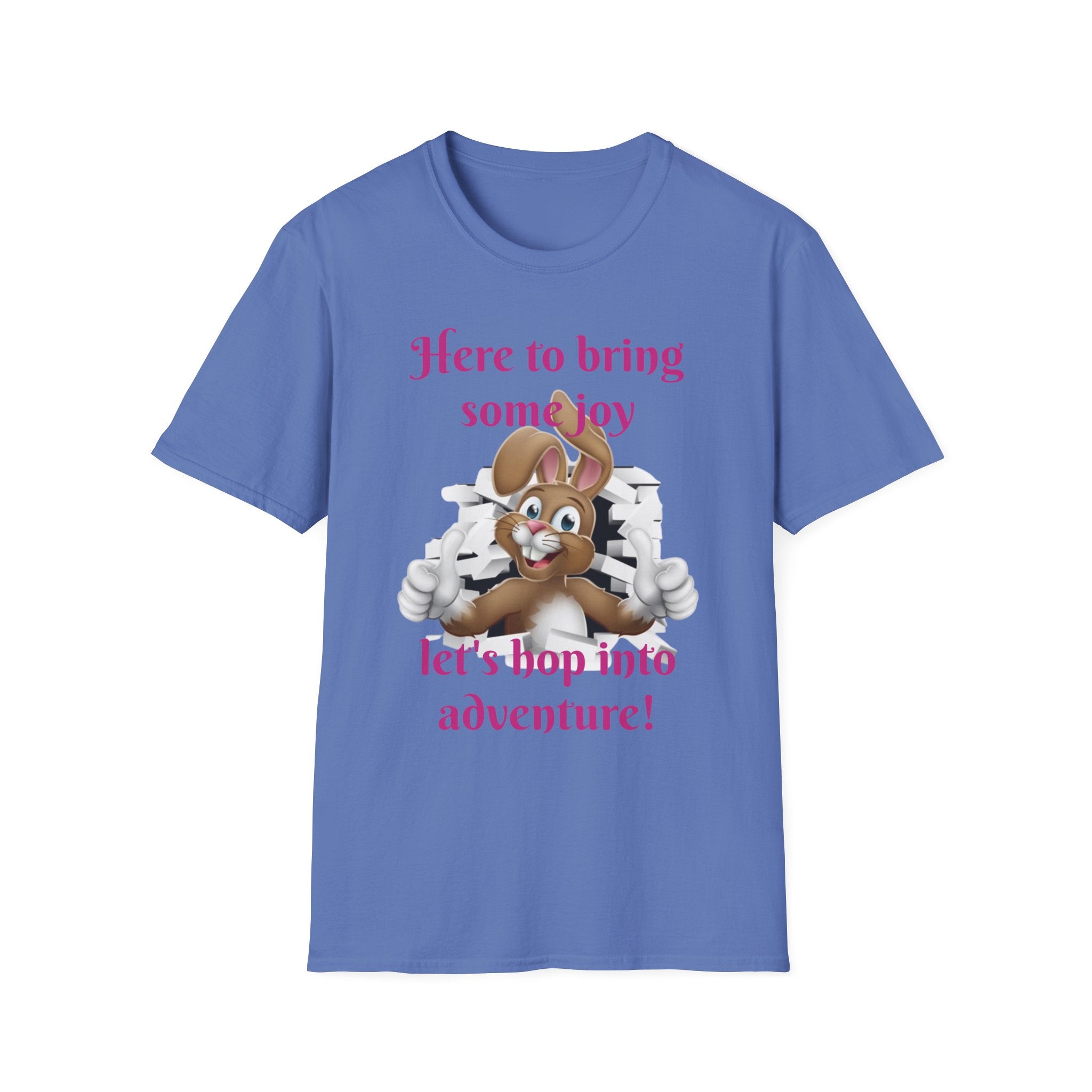 Here To Bring Some Joy Let's Hop Into Adventure Unisex Softstyle T-Shirt