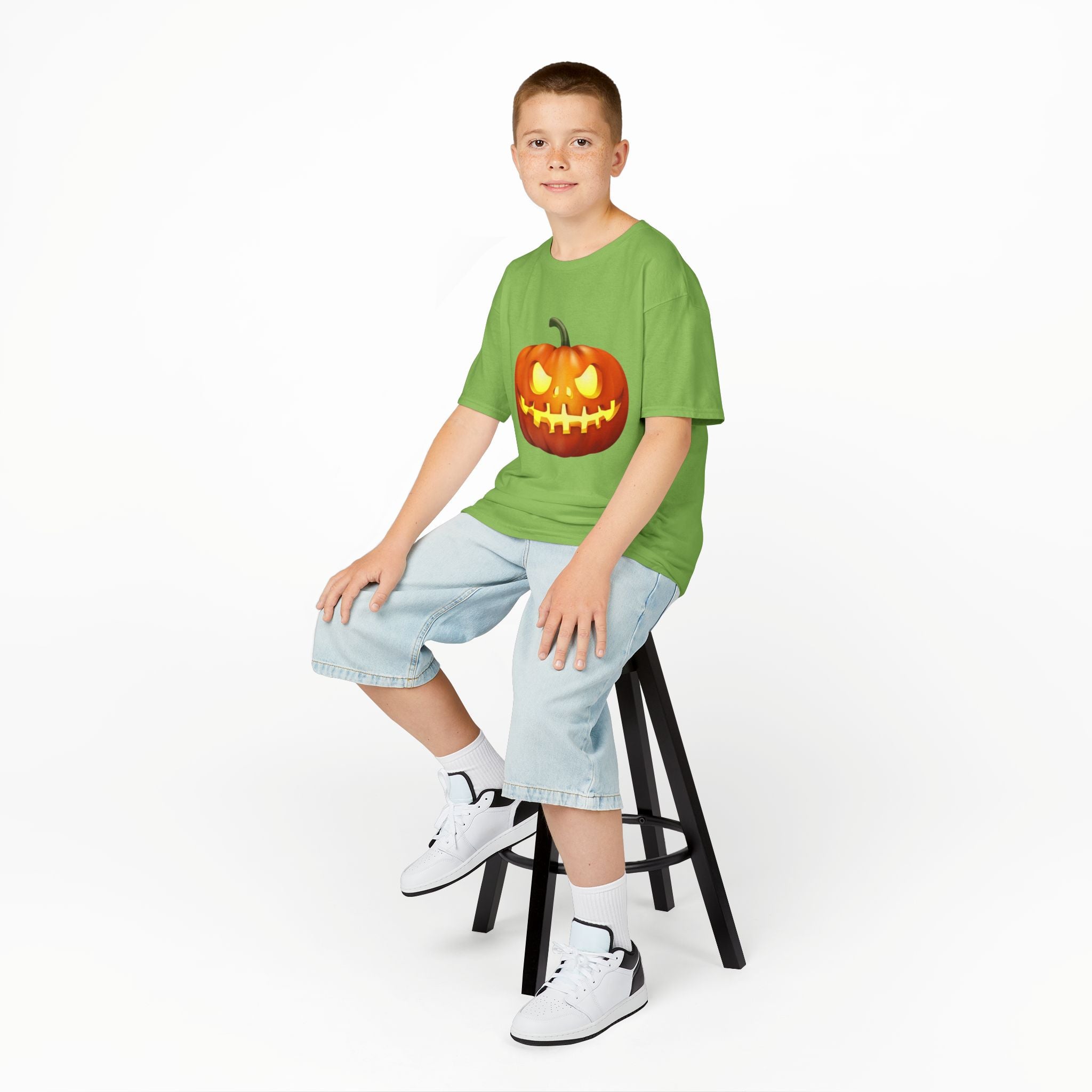 Halloween Pumpkin Kids Heavy Cotton Short Sleeve T-Shirt