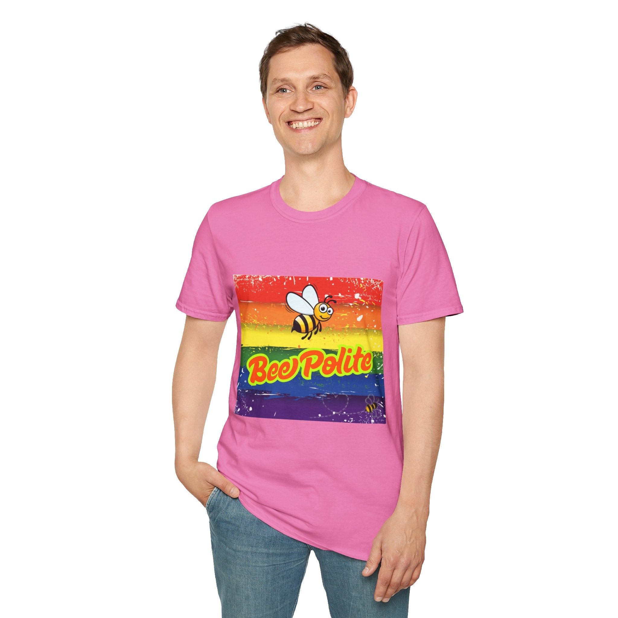 Bee Polite Rainbow Unisex Softstyle T-Shirt