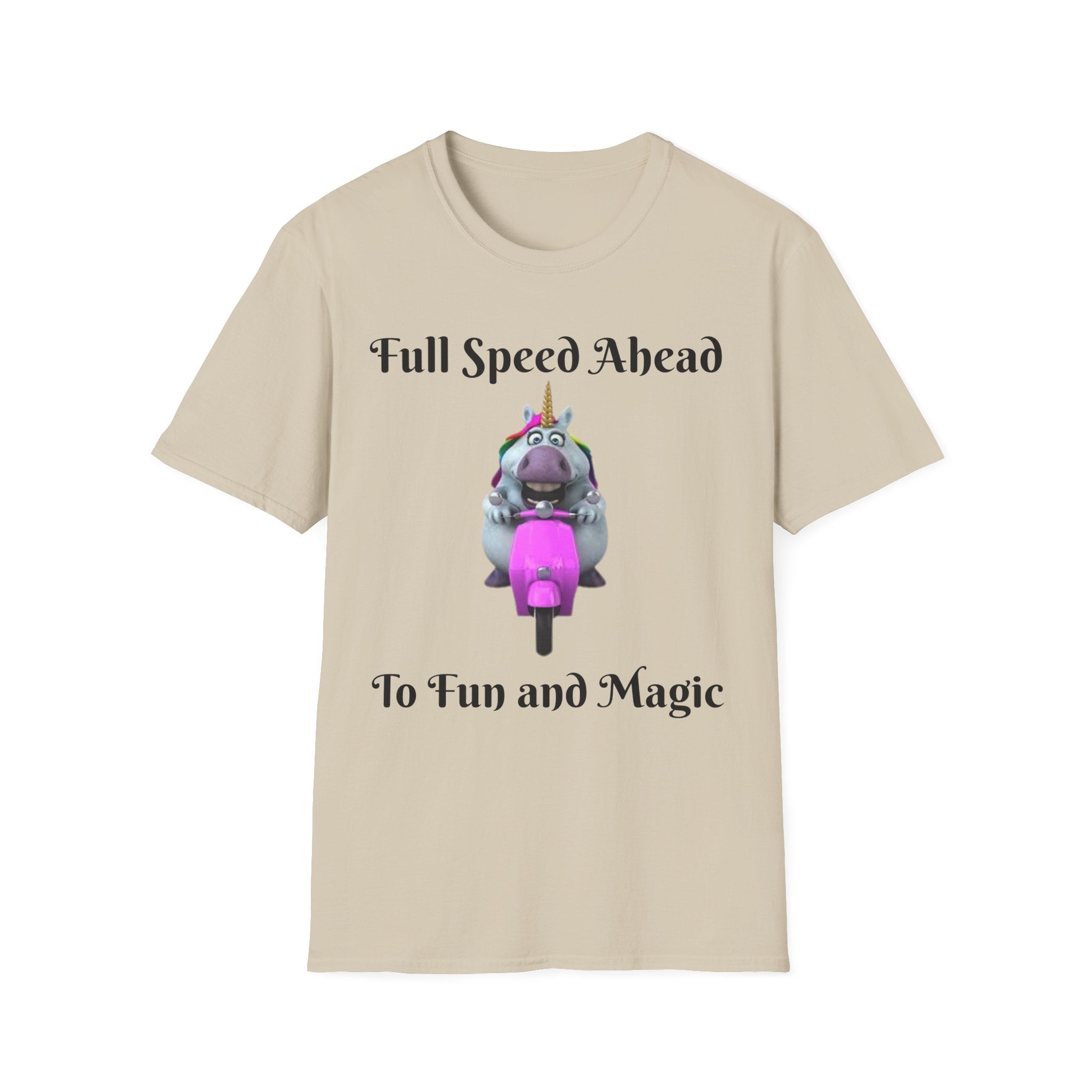 Full Speed Ahead To Fun And Magic Unicorn Unisex Softstyle T-Shirt