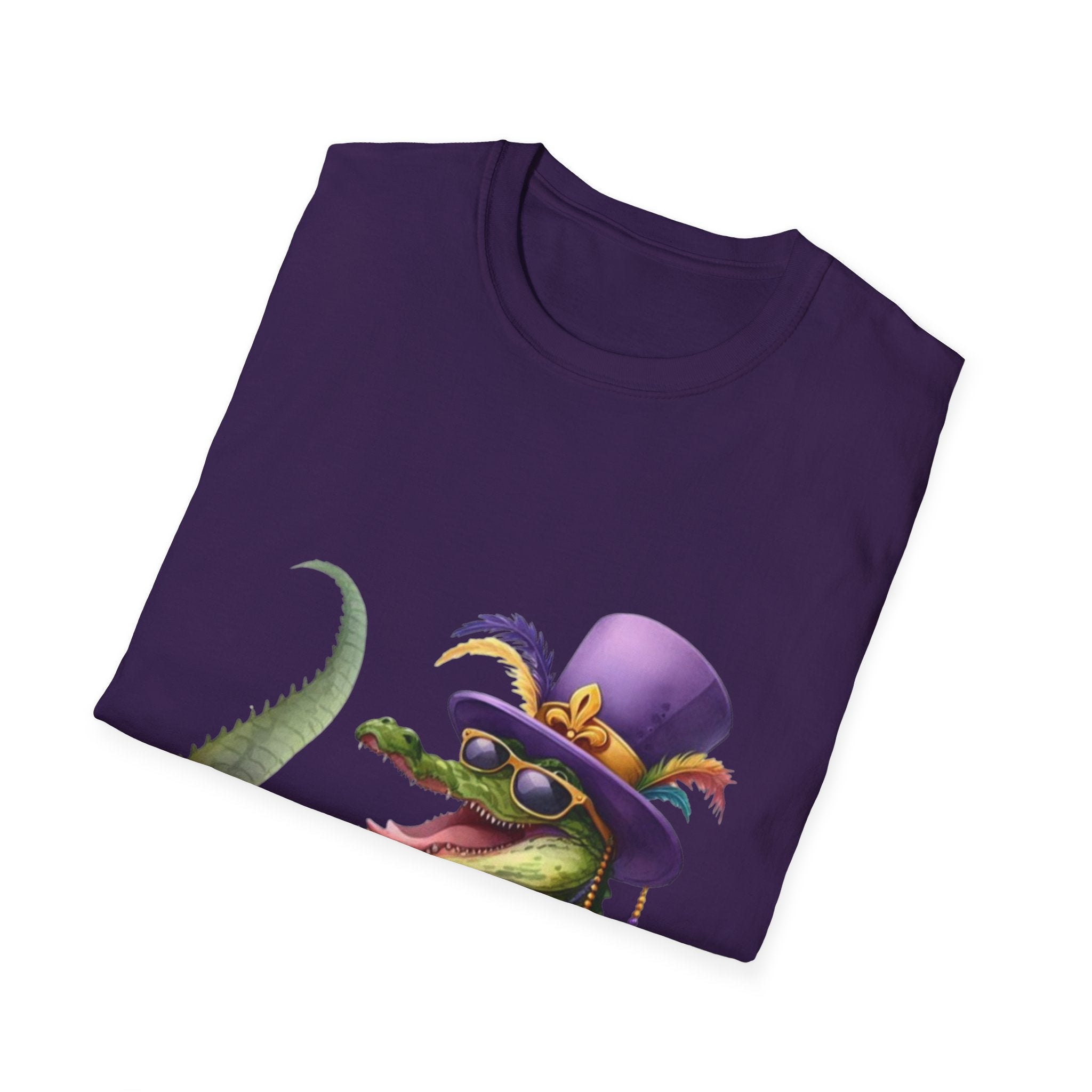 Mardi Gras Alligator Unisex Softstyle T-Shirt