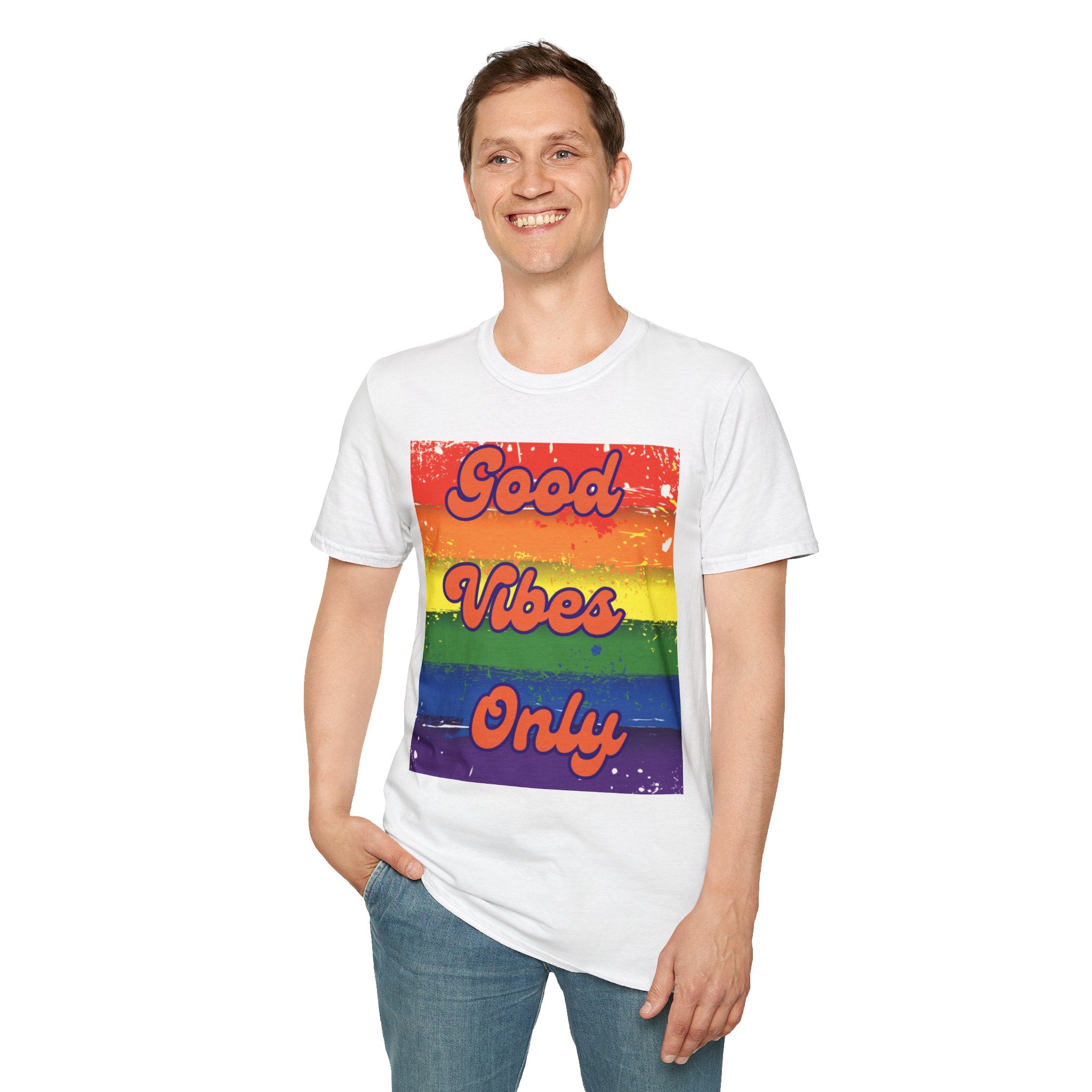 Good Vibes Only Orange Unisex Softstyle T-Shirt