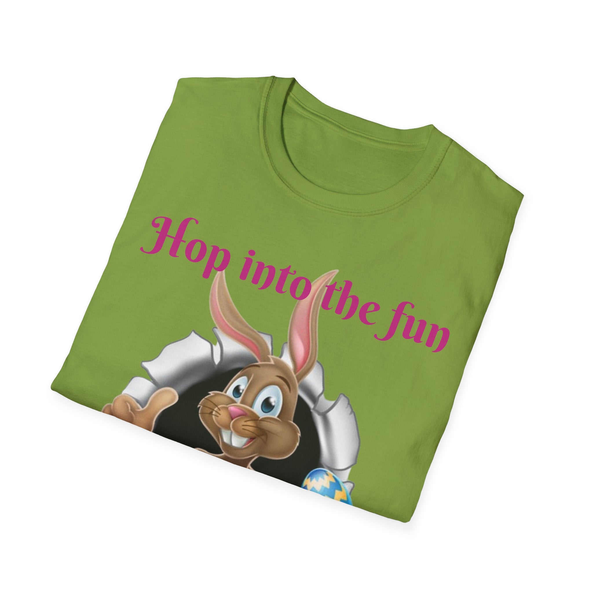 Hop Into The Fun I've Got Eggs-citing Surprises Bunny Unisex Softstyle T-Shirt
