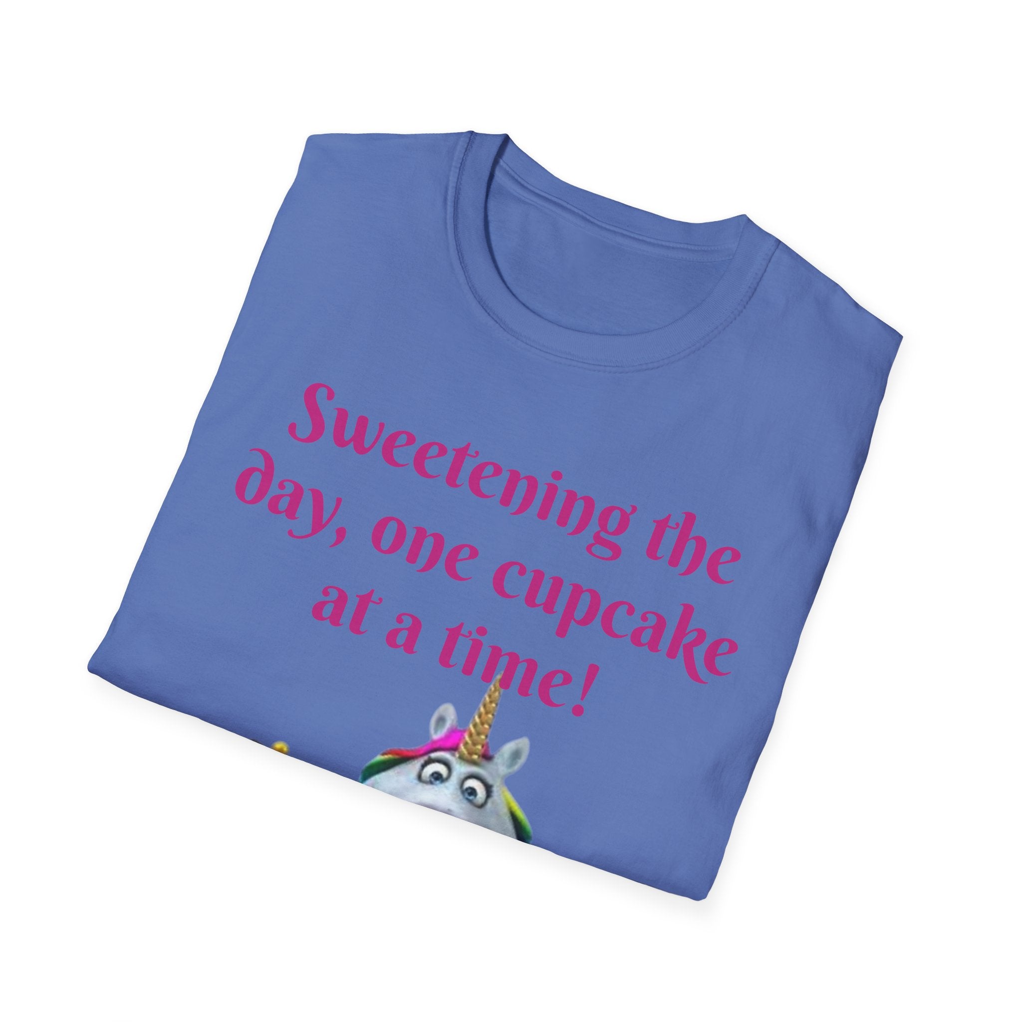 Sweetening The Day, One Cupcake At A Time! Unicorn Unisex Softstyle T-Shirt