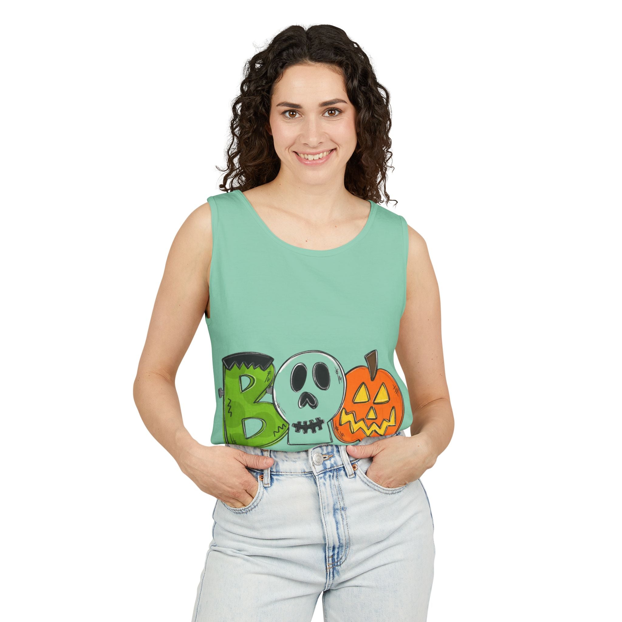 Halloween BOO Unisex Garment-Dyed Tank Top