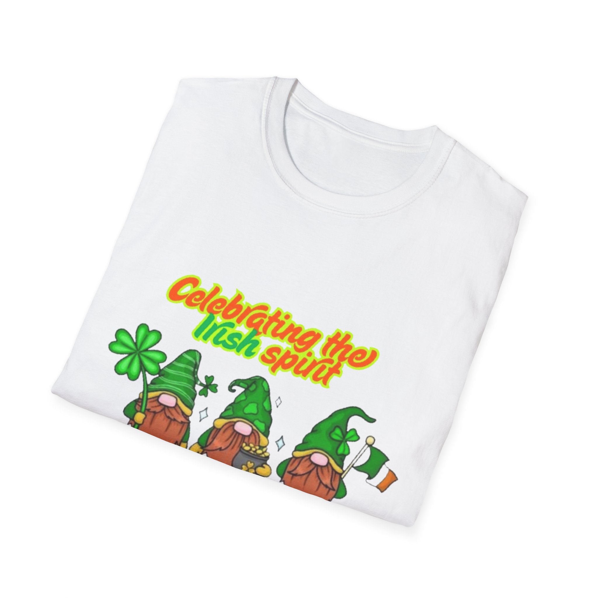 Celebrating the Irish Spirit One Gnome At A Time Unisex Softstyle T-Shirt