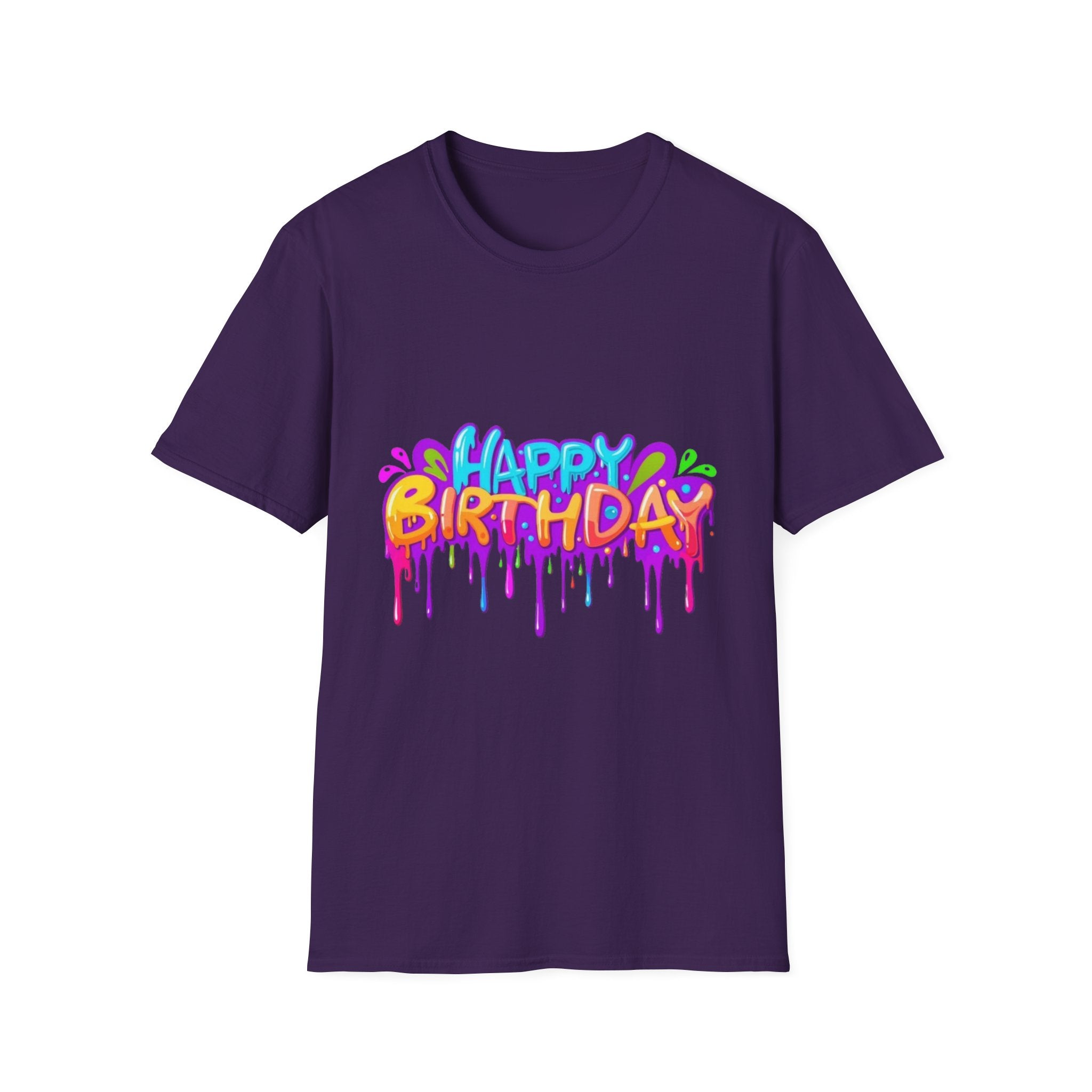 Happy Birthday Unisex Softstyle Short Sleeve T-Shirt Personalize It!