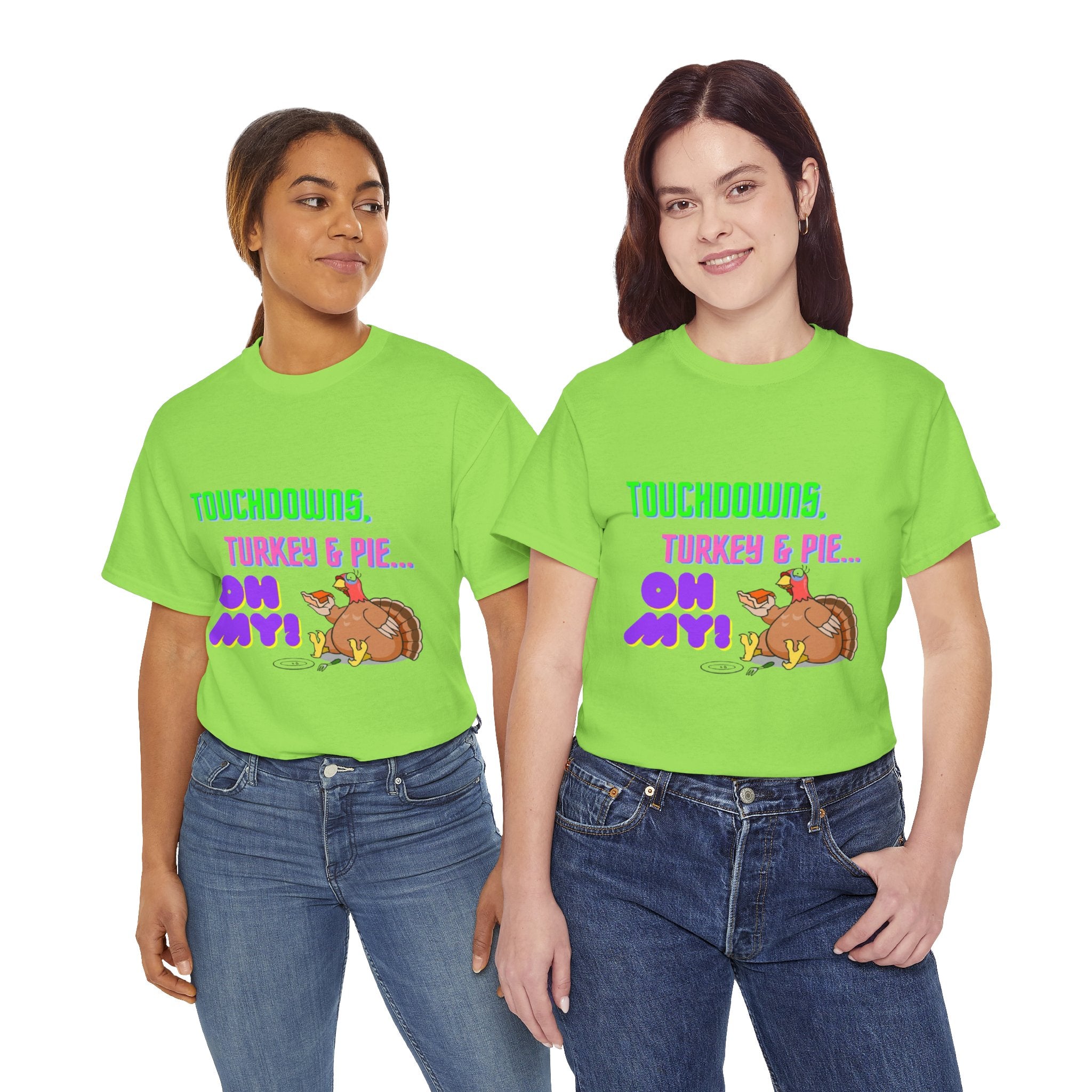 Touchdowns, Turkey & Pie Oh My! Unisex Heavy Cotton T-Shirt