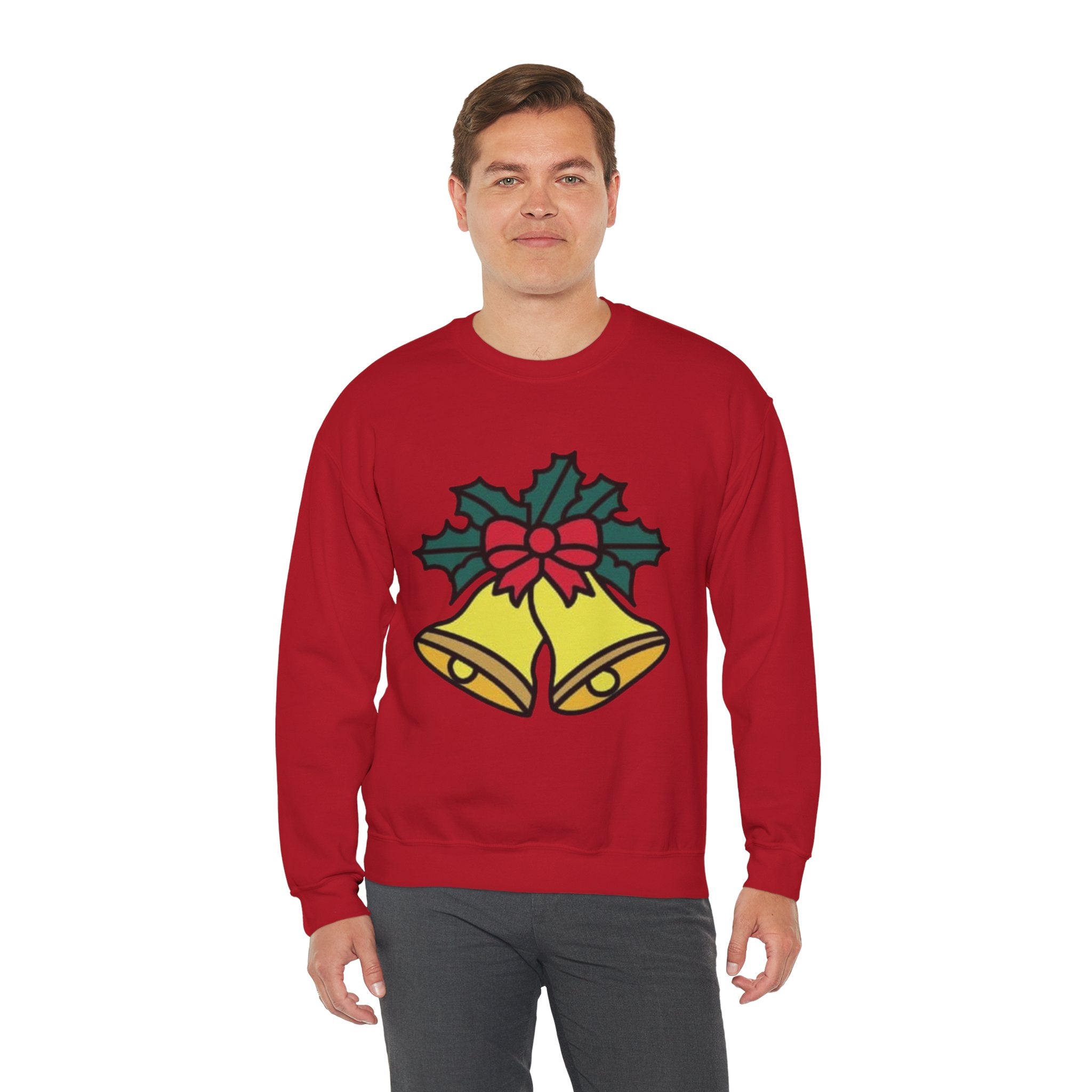 Festive Holiday Bells & Holly Unisex Heavy Blend™ Crewneck Sweatshirt