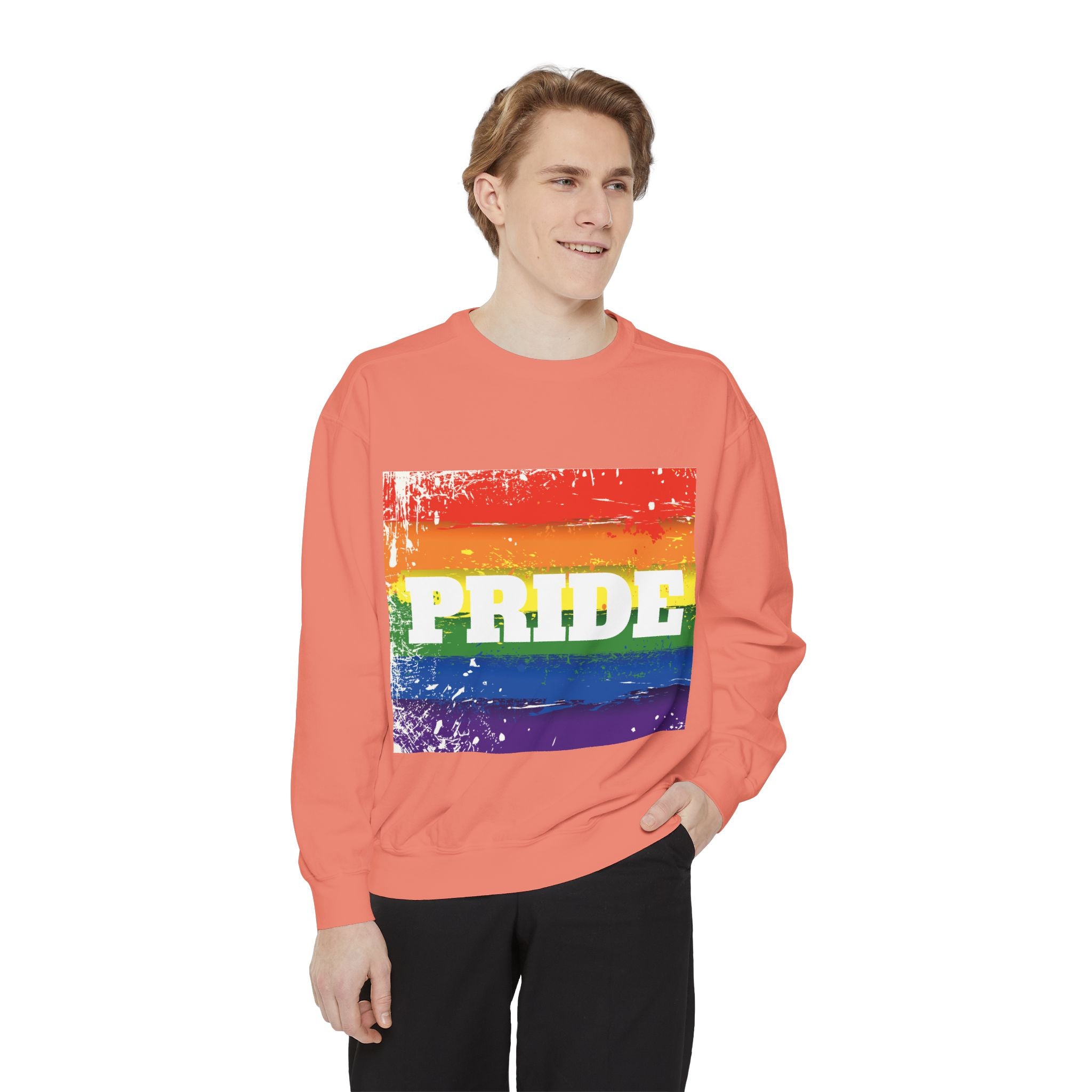 Pride Rainbow Unisex Garment-Dyed Sweatshirt