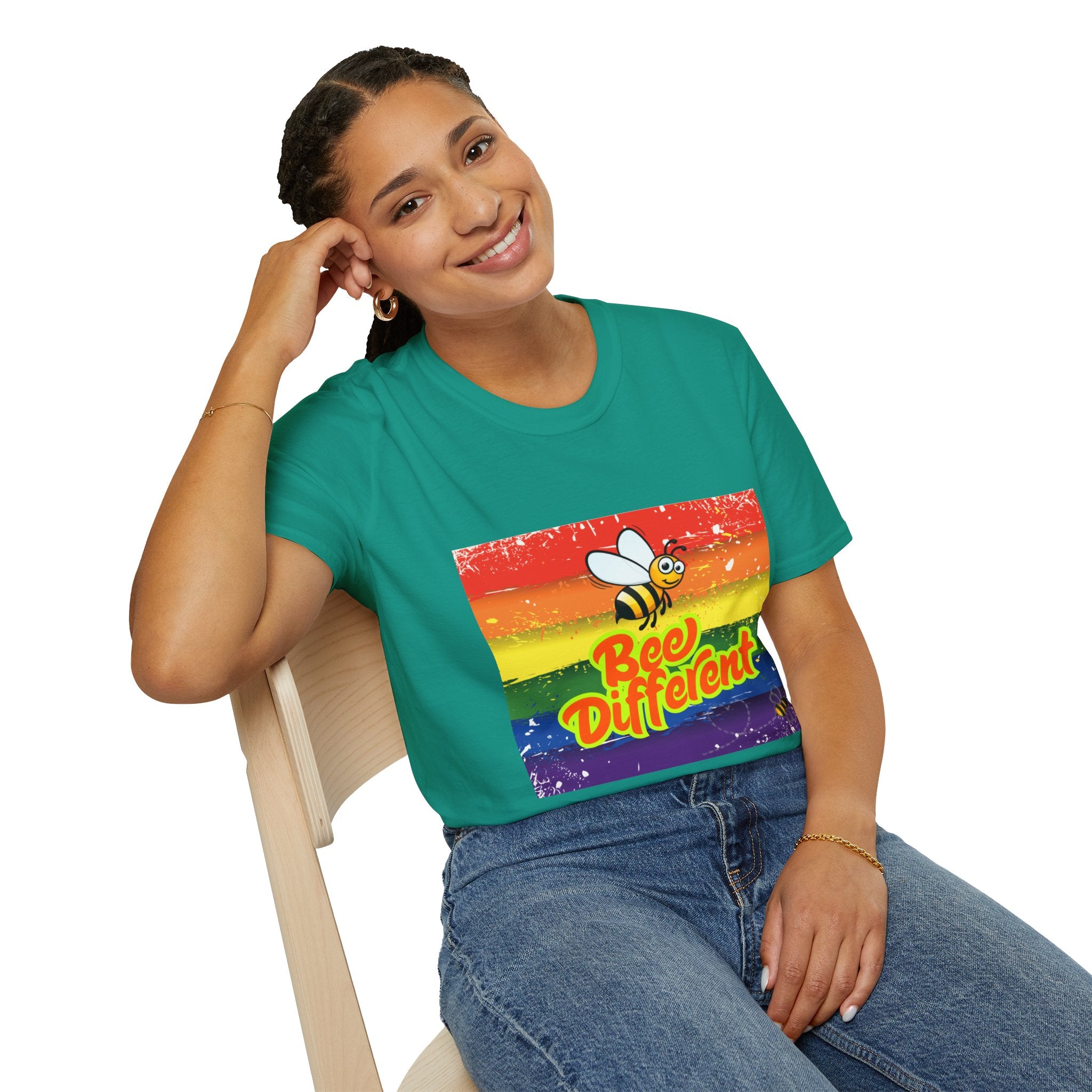 Bee Different Rainbow Unisex Softstyle T-Shirt