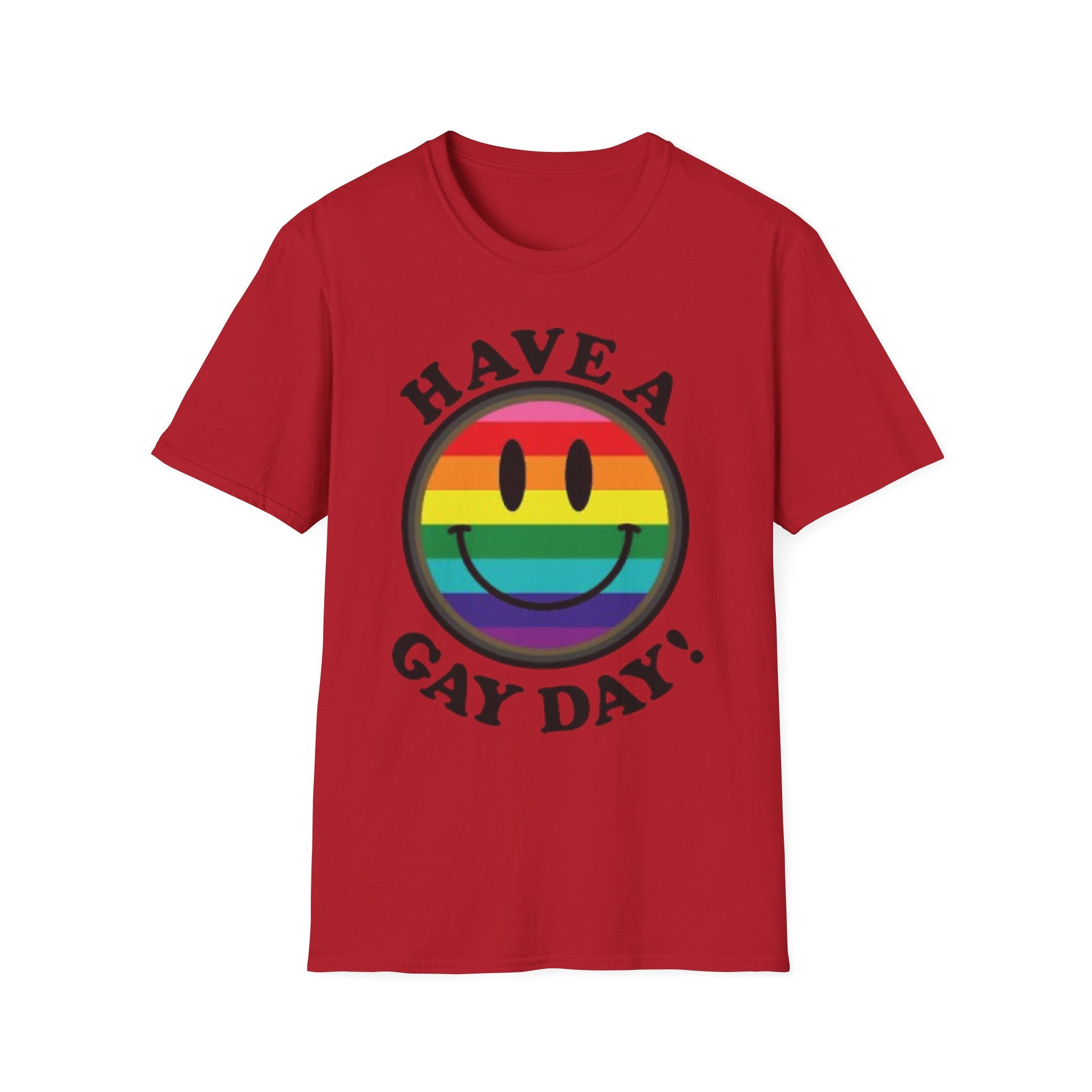 Have A Gay Day Rainbow Smile Unisex Softstyle T-Shirt