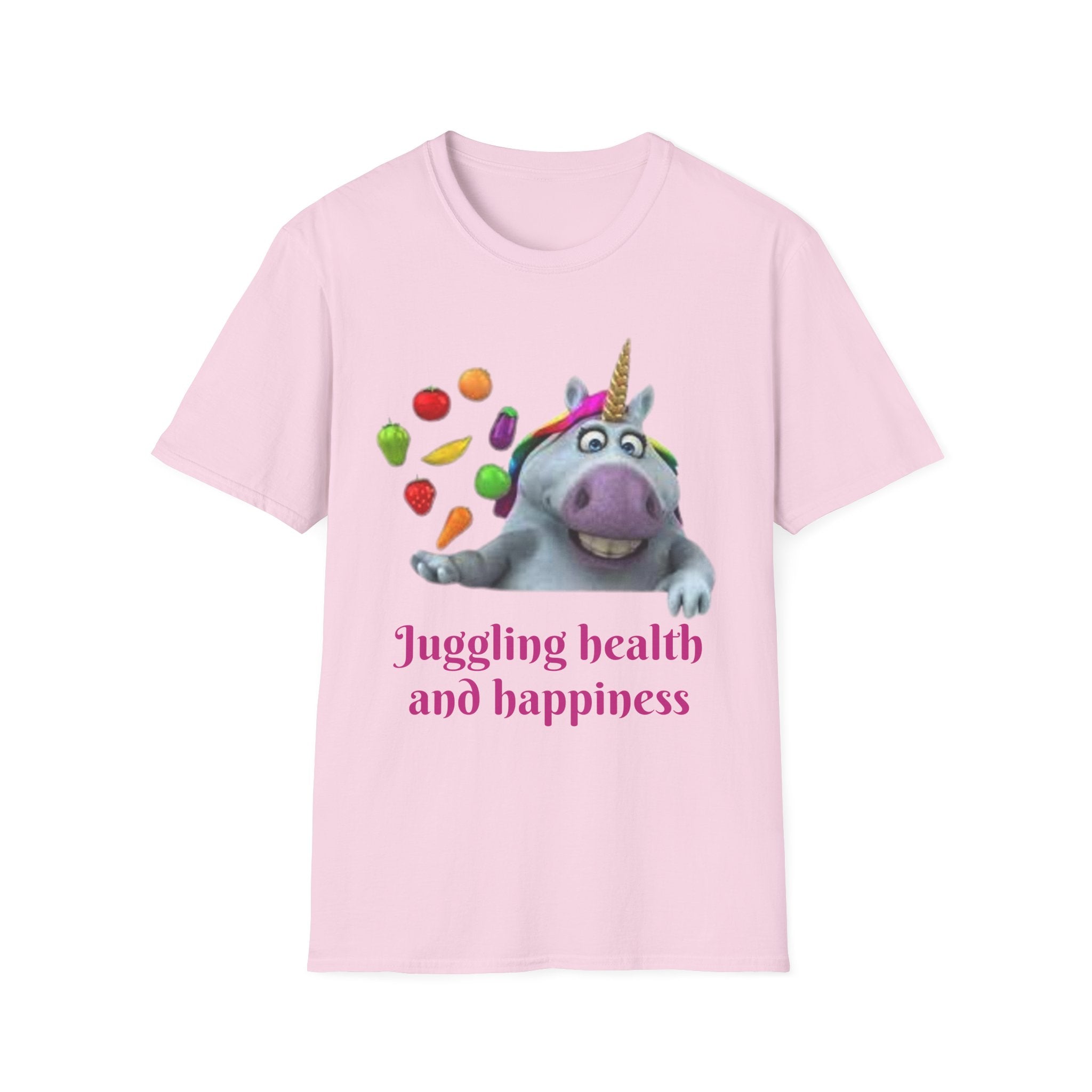 Juggling Health And Happiness Unicorn Unisex Softstyle T-Shirt