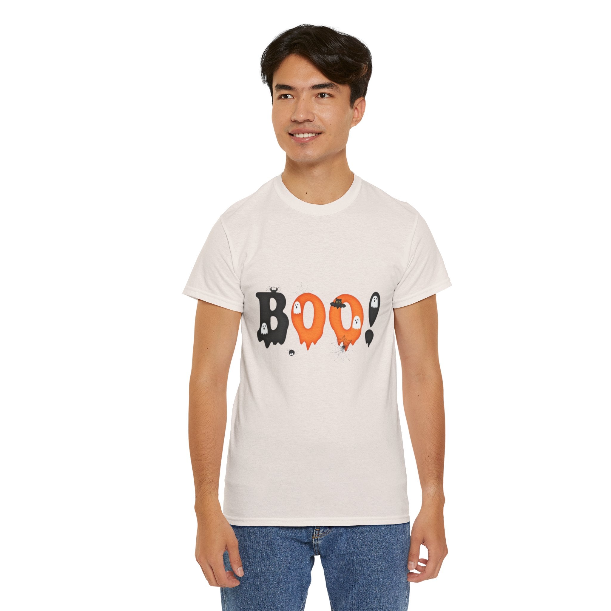 Halloween BOO! Unisex Short Sleeve Heavy Cotton T-Shirt