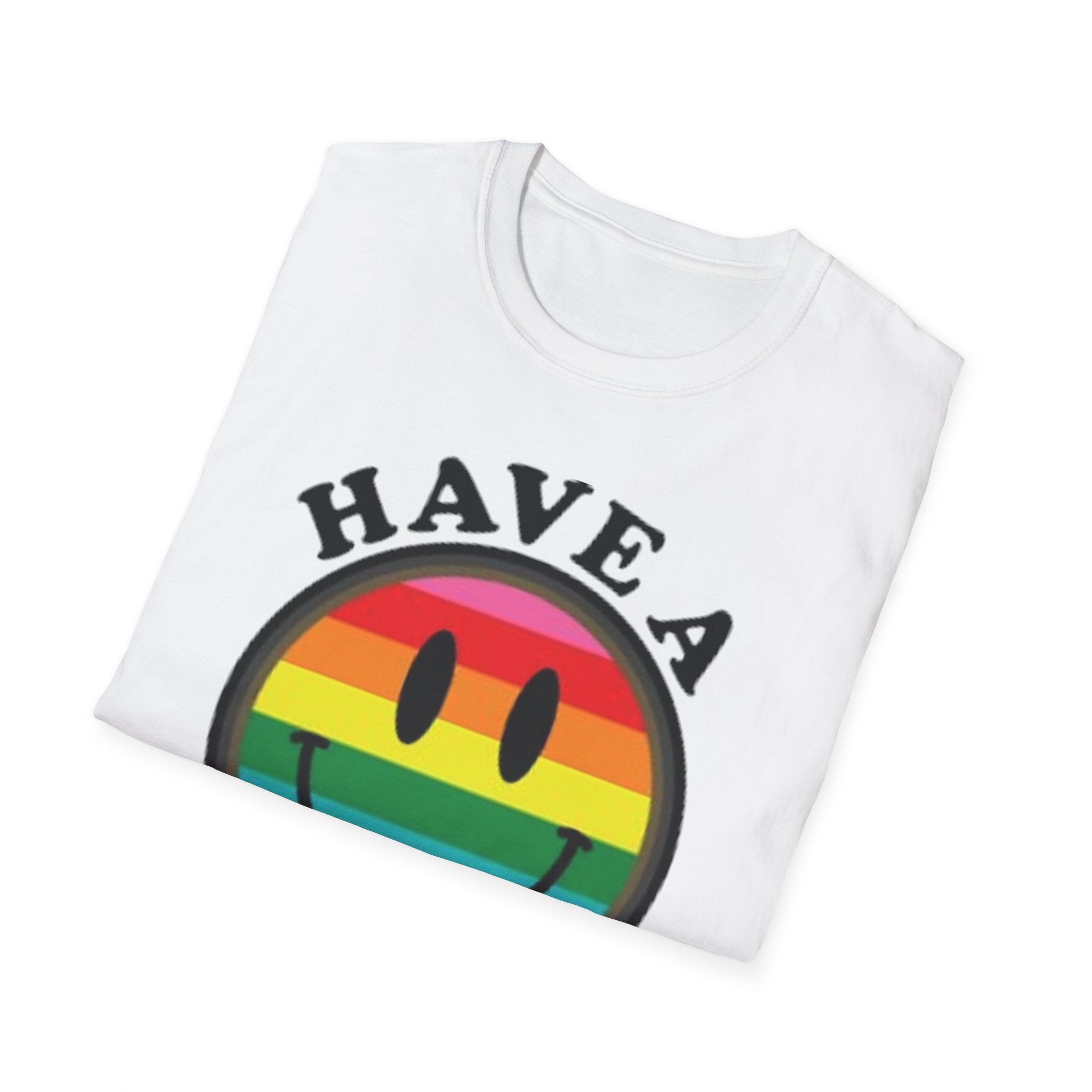 Have A Gay Day Rainbow Smile Unisex Softstyle T-Shirt